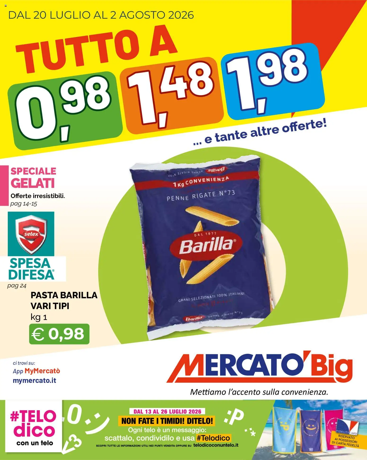 Volantino Mercatò del 20/07/2026 | Pagina: 1 | Prodotti: Pasta, Penne