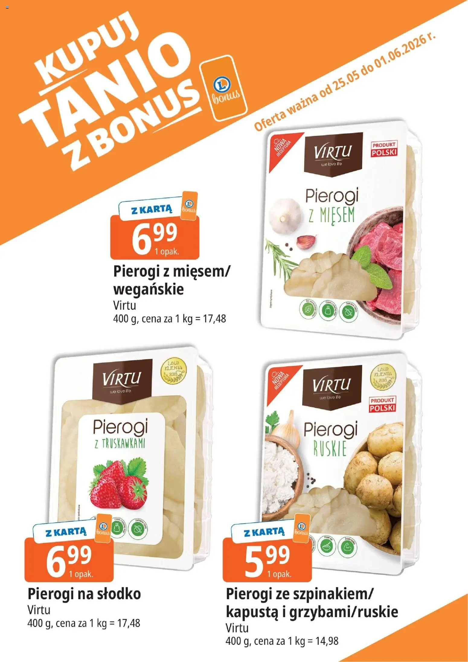 E.Leclerc gazetka - Wrocław kupony dodatkowe od 25.05.2026 | Strona: 10 | Produkty: Kapusta, Karta, Pierogi, Pierogi z truskawkami
