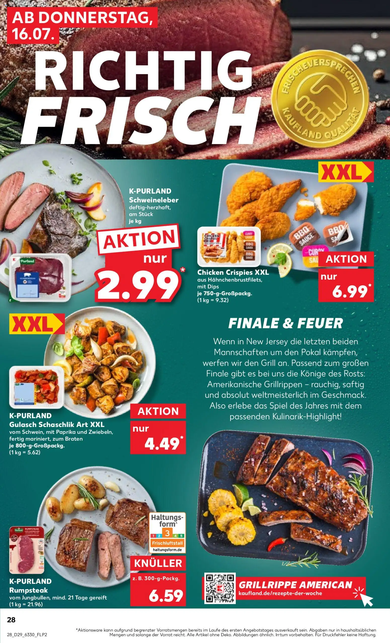 Kaufland Prospekt Hamburg – gültig ab 16.07.2026 | Seite: 28 | Produkte: Spiel, Grill, Paprika, Gulasch