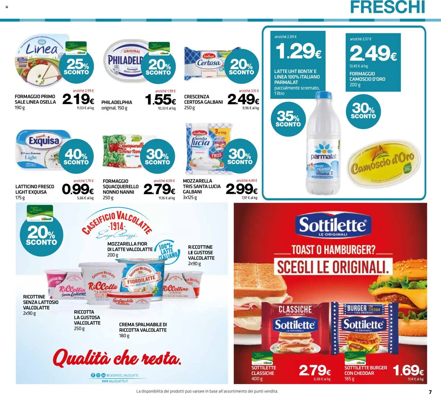 Volantino Superconti del 24/09/2026 | Pagina: 7 | Prodotti: Crema, Latte, Crescenza, Senza lattosio