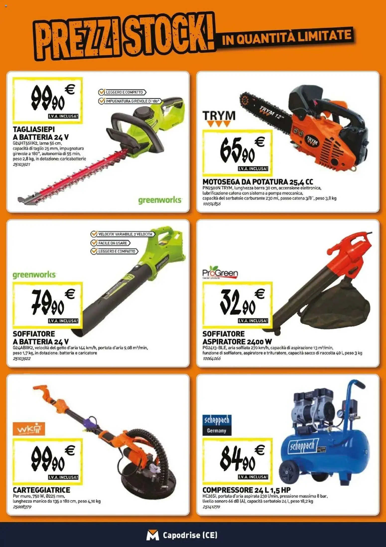 Nuovo TECNOMAT catalogo Capodrise dal 27/08/2026 > offerte anteprima 🛍️ | Pagina: 19 | Prodotti: Compressore, Taglio, Motosega, Batteria