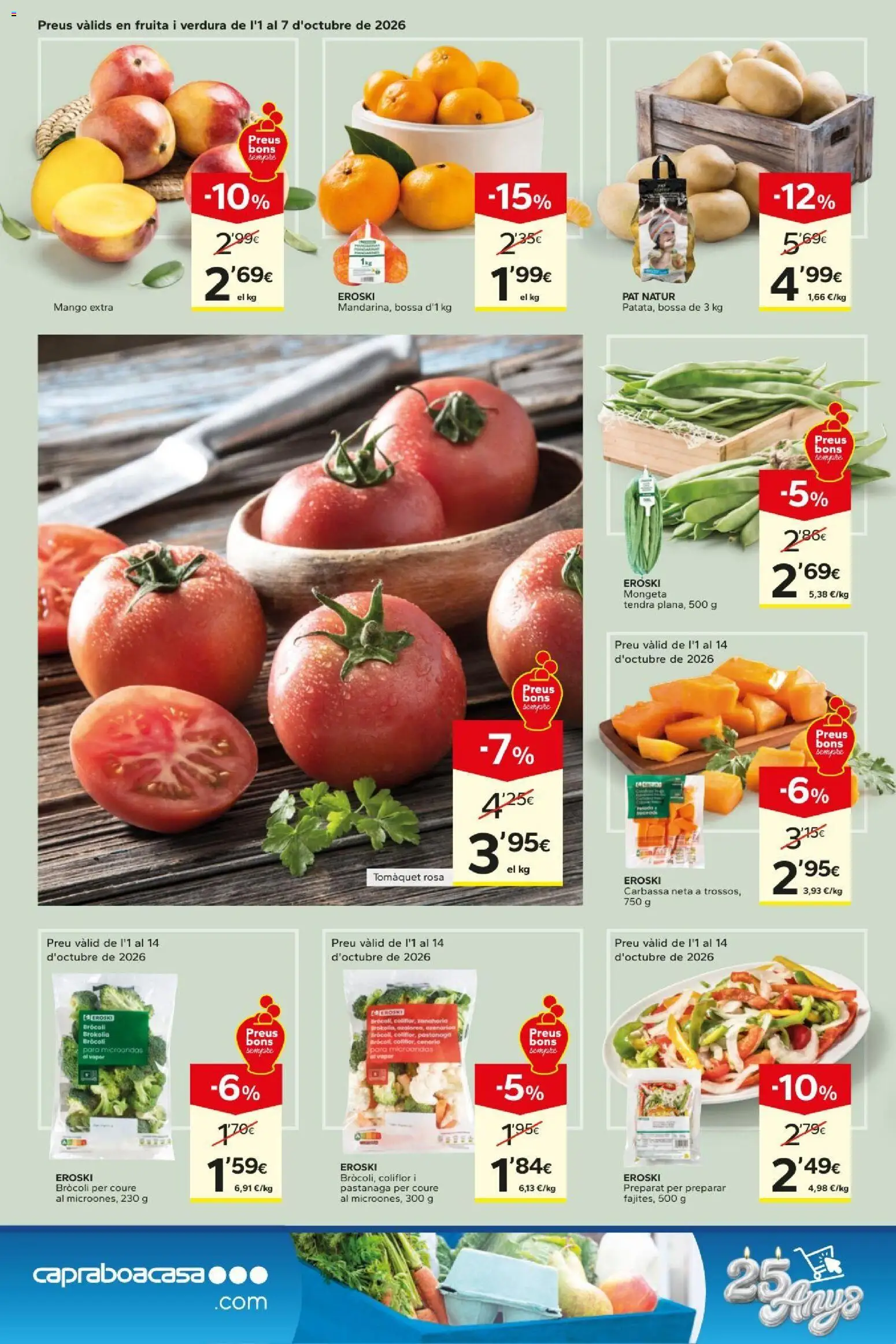 Caprabo folleto │ válido desde el 01/10/2026 | Página: 2 | Productos: Coliflor, Zanahoria, Mango, Brócoli