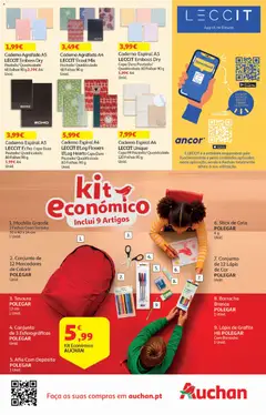 Pré-visualização Auchan - Folheto Escolar válido de 05/08/2026 | Página: 20 | Produtos: Mochila, Caderno, Faca