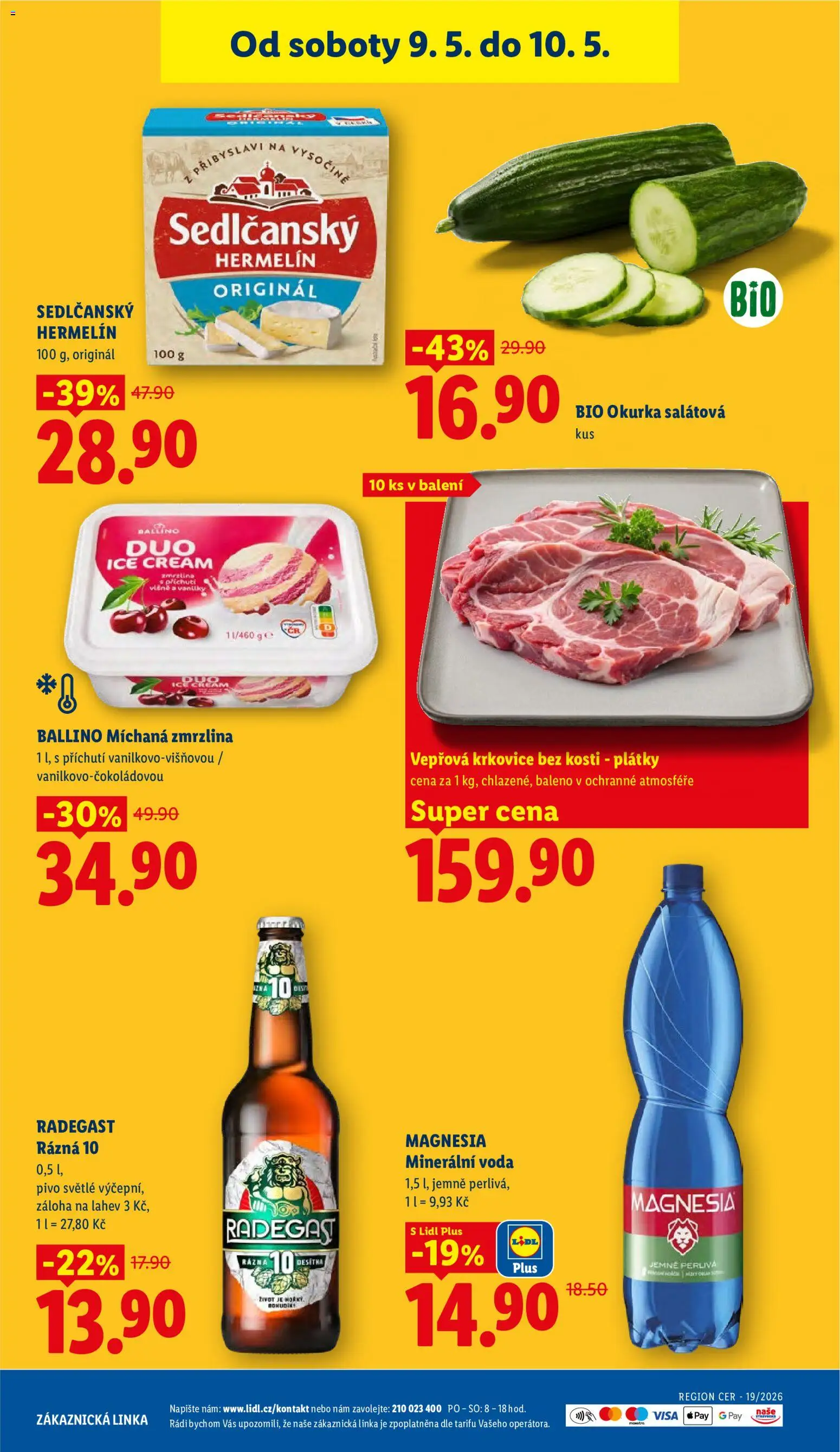 Lidl leták od 06.05.2026 | Strana: 45 | Produkty: Sedlčanský Hermelín, Pivo, Radegast Rázna 10, Krkovice