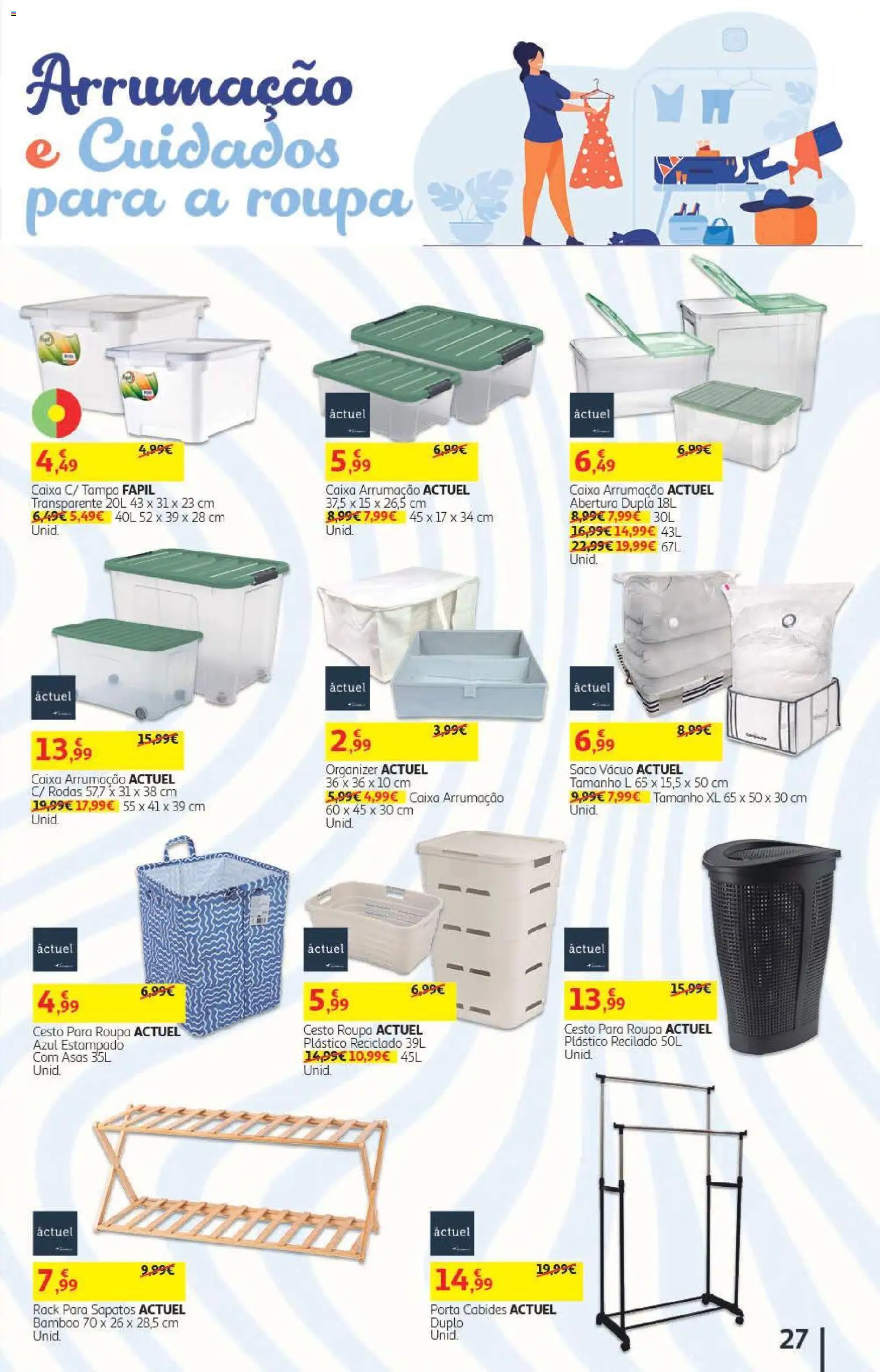 Auchan - Folheto Escolar  Têxtil Criança │ válido de 04/09/2026 | Página: 27 | Produtos: Cesto para roupa, Sapatos, Saco, Cabides