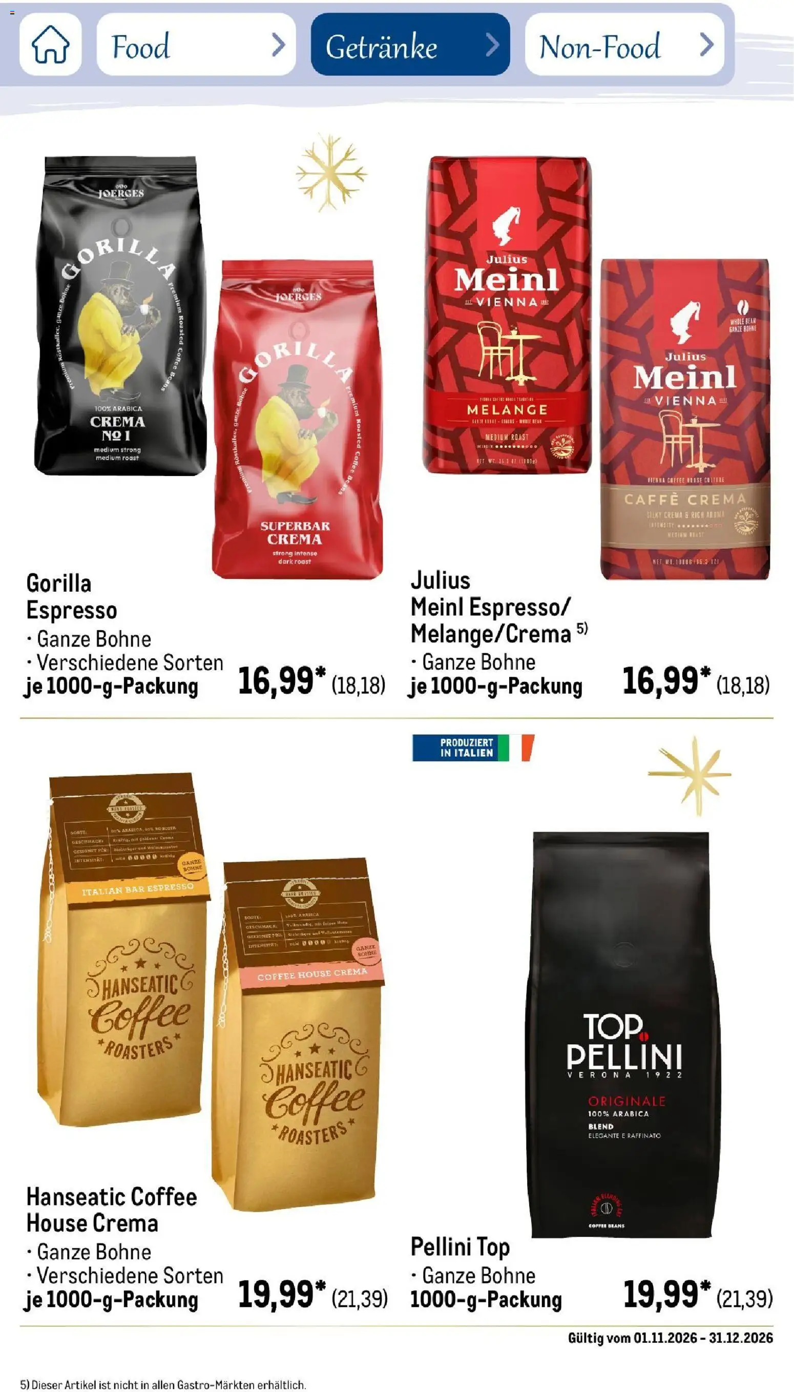 Metro Saisonkatalog Festtage voller Genuss – gültig ab 01.11.2026 | Seite: 100 | Produkte: Top