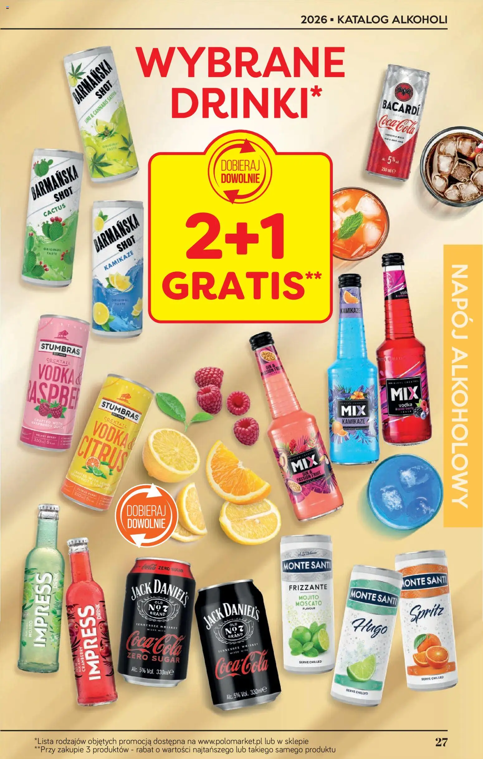 POLOmarket katalog - Alkoholi od 27.08.2026 | Strona: 27 | Produkty: Mojito, Jack Daniel's, Monte Santi, Vodka