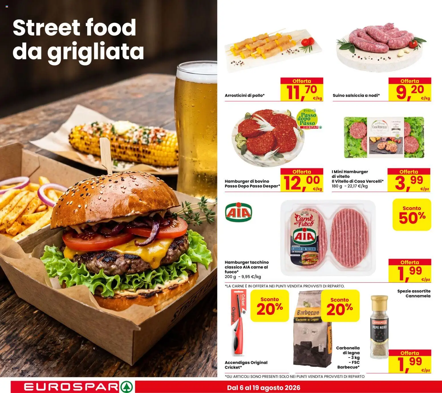 Volantino Eurospar del 06/08/2026 | Pagina: 4 | Prodotti: Bovino, Suino, Tacchino, Salsiccia