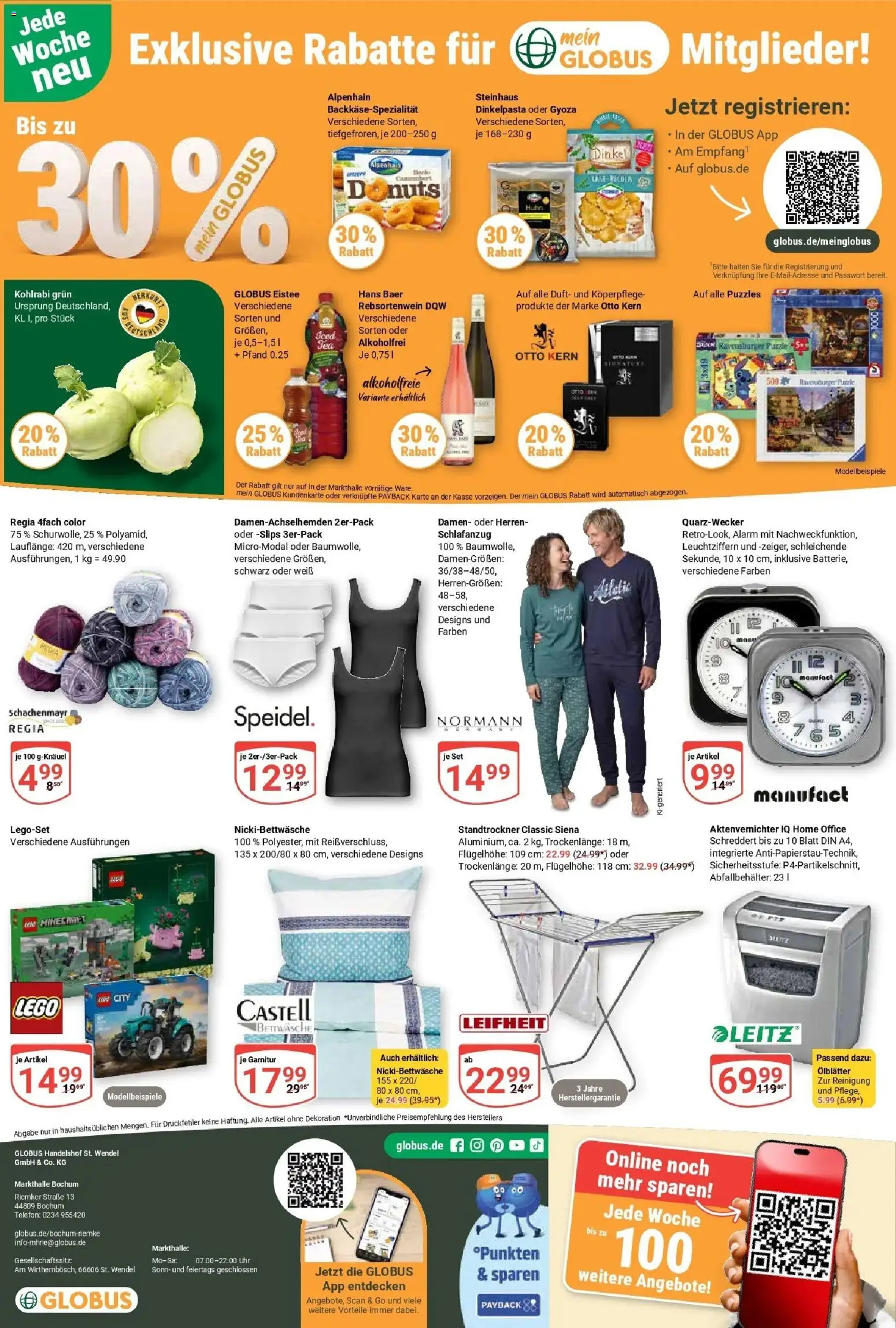 Globus Prospekt Bochum-Riemke (ab 14.09.2026) » Angebote online | Seite: 23 | Produkte: Bettwäsche, Duft, Telefon, Uhr