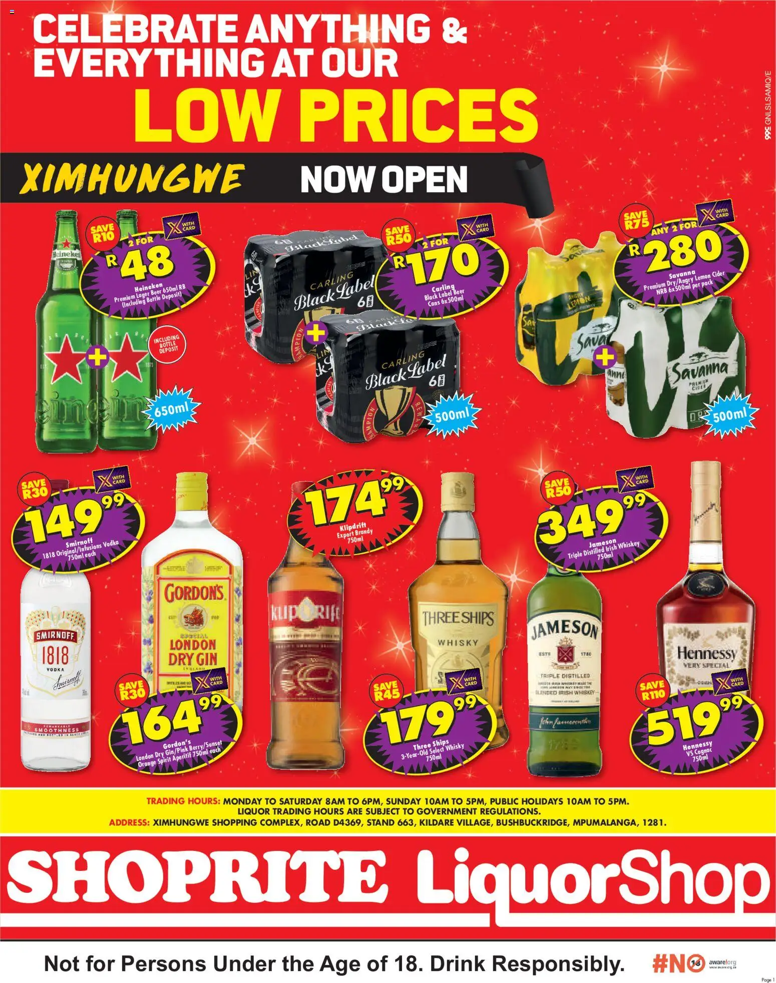 New Shoprite catalogue – valid from 08.06.2026 | Page: 1 | Products: Cider, Beer, Vodka, Ensalada de quino