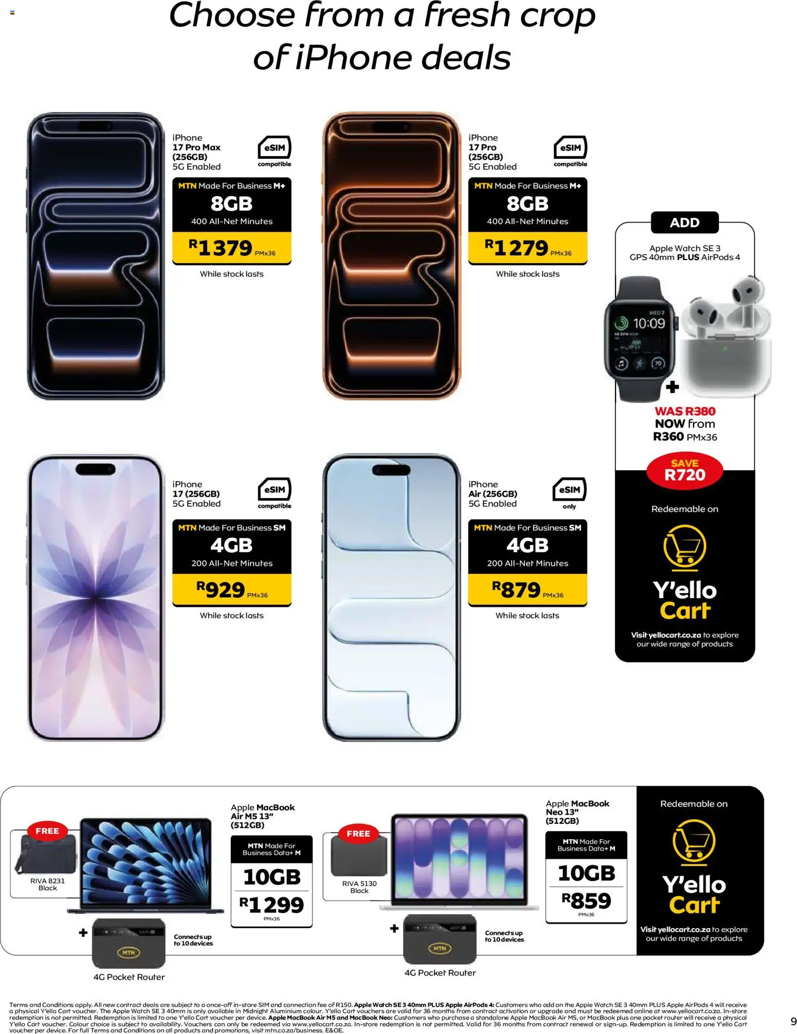 New MTN catalogue – valid from 07/09/2026 | Page: 9 | Products: Data, Sim, Router, Stock
