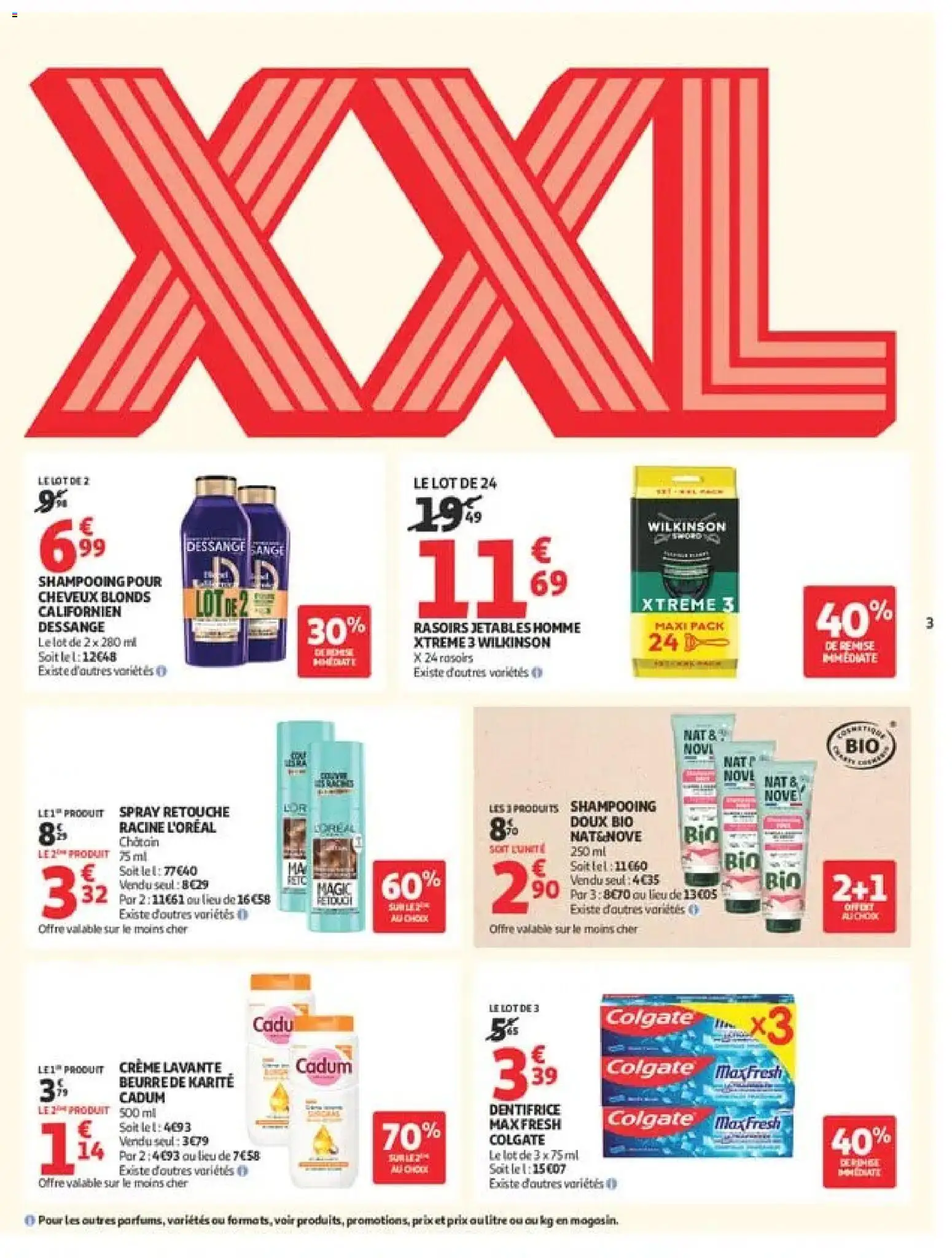 {H1} | Page: 3 | Produits: Body, Shampooing, Dentifrice, Crème