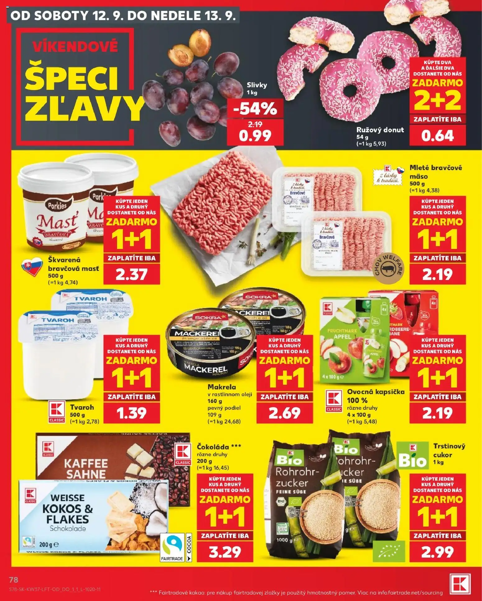 Nové Kaufland akcie – leták je platný od 10.09.2026 | Strana: 78 | Produkty: Kokos, Donut, Cukor, Slivky