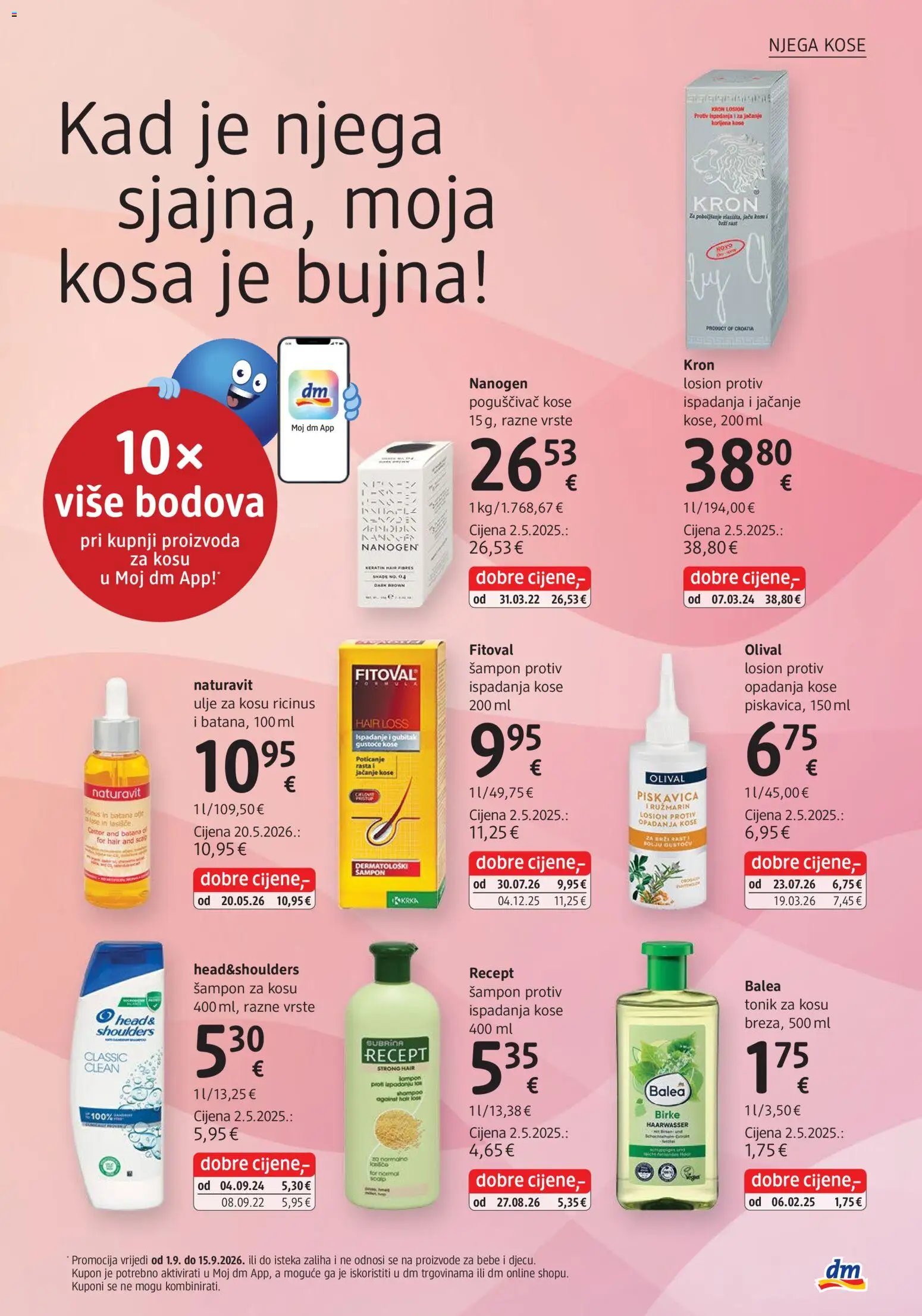 DM katalog | vrijedi od 01.09.2026 | Stranica: 31 | Proizvodi: Tonik, Head & Shoulders, Šampon, Ulje za kosu