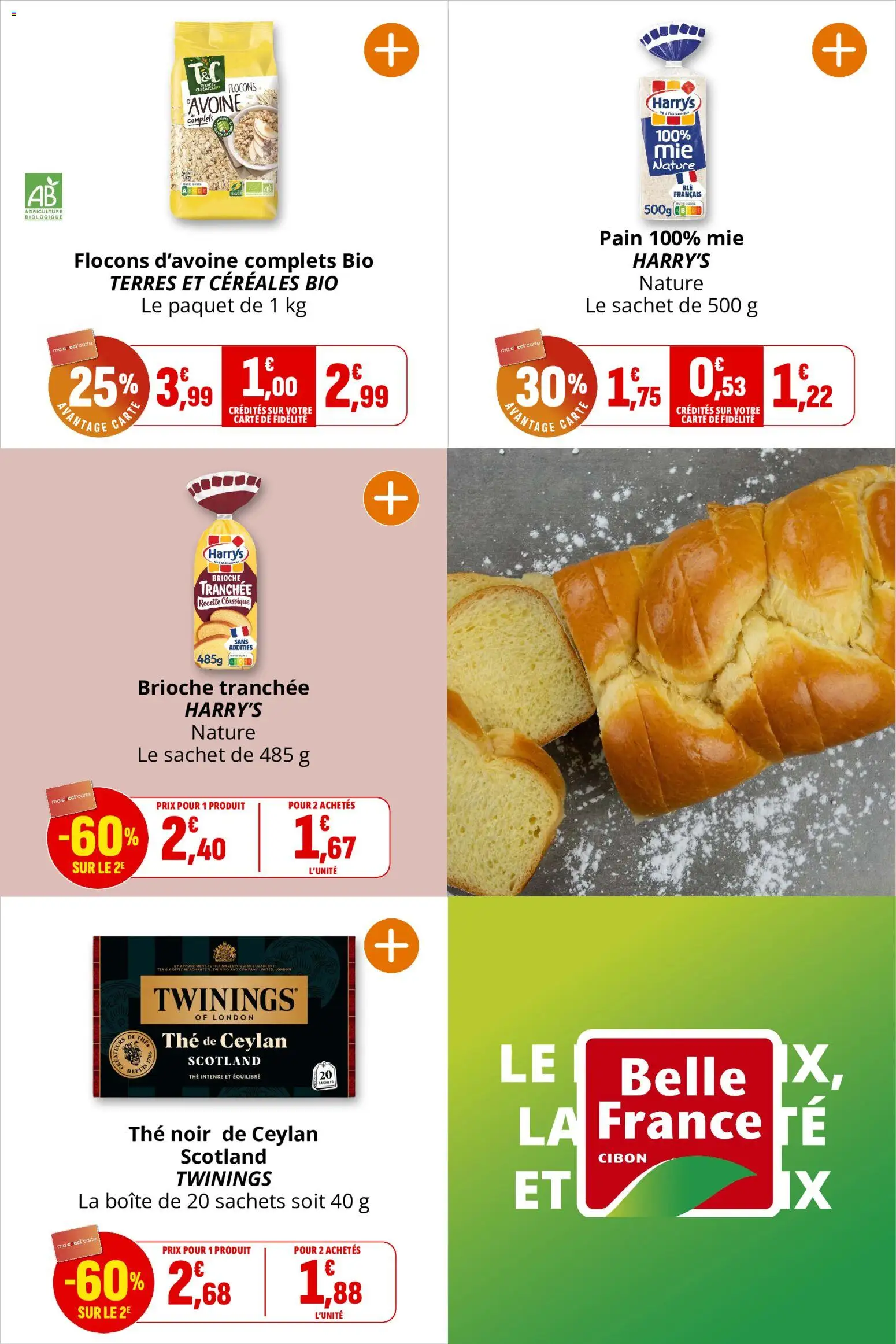 {H1} | Page: 22 | Produits: Flocons, Thé noir, Pain, Céréales bio