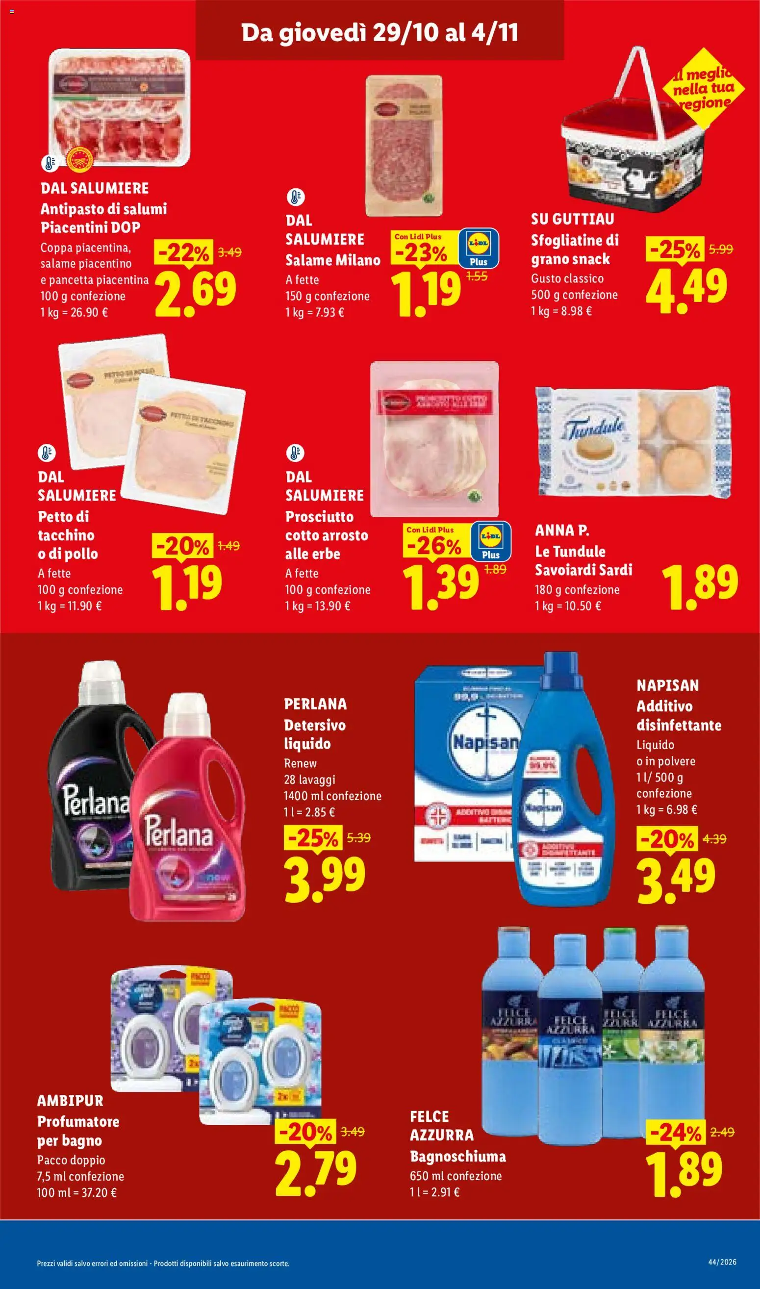Volantino Lidl del 29/10/2026 | Pagina: 11 | Prodotti: Prosciutto Cotto, Pollo, Tacchino, Bagno