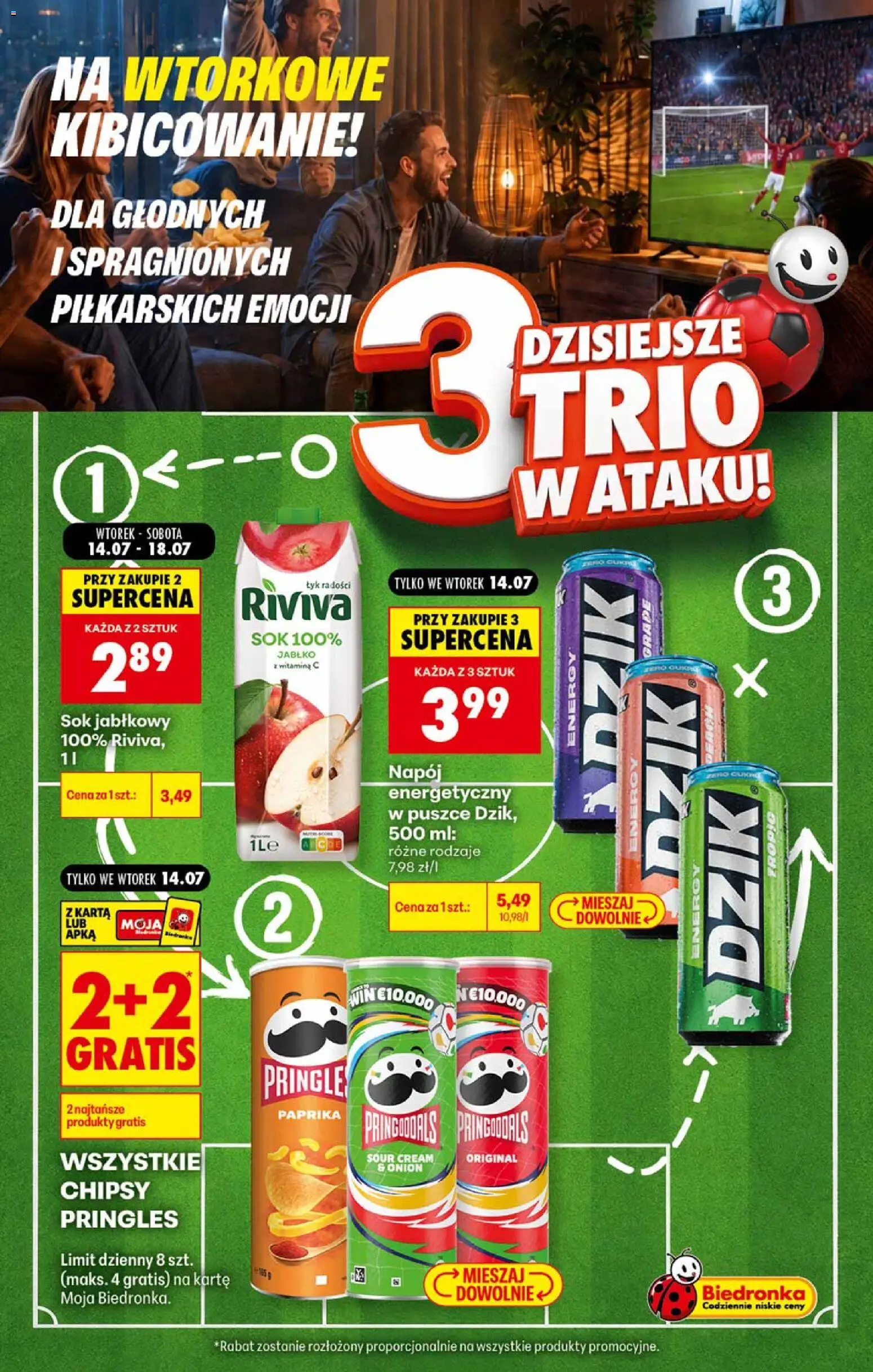 Biedronka gazetka - Football od 14.07.2026 | Strona: 1 | Produkty: Karta, Chipsy, Sok, Pringles