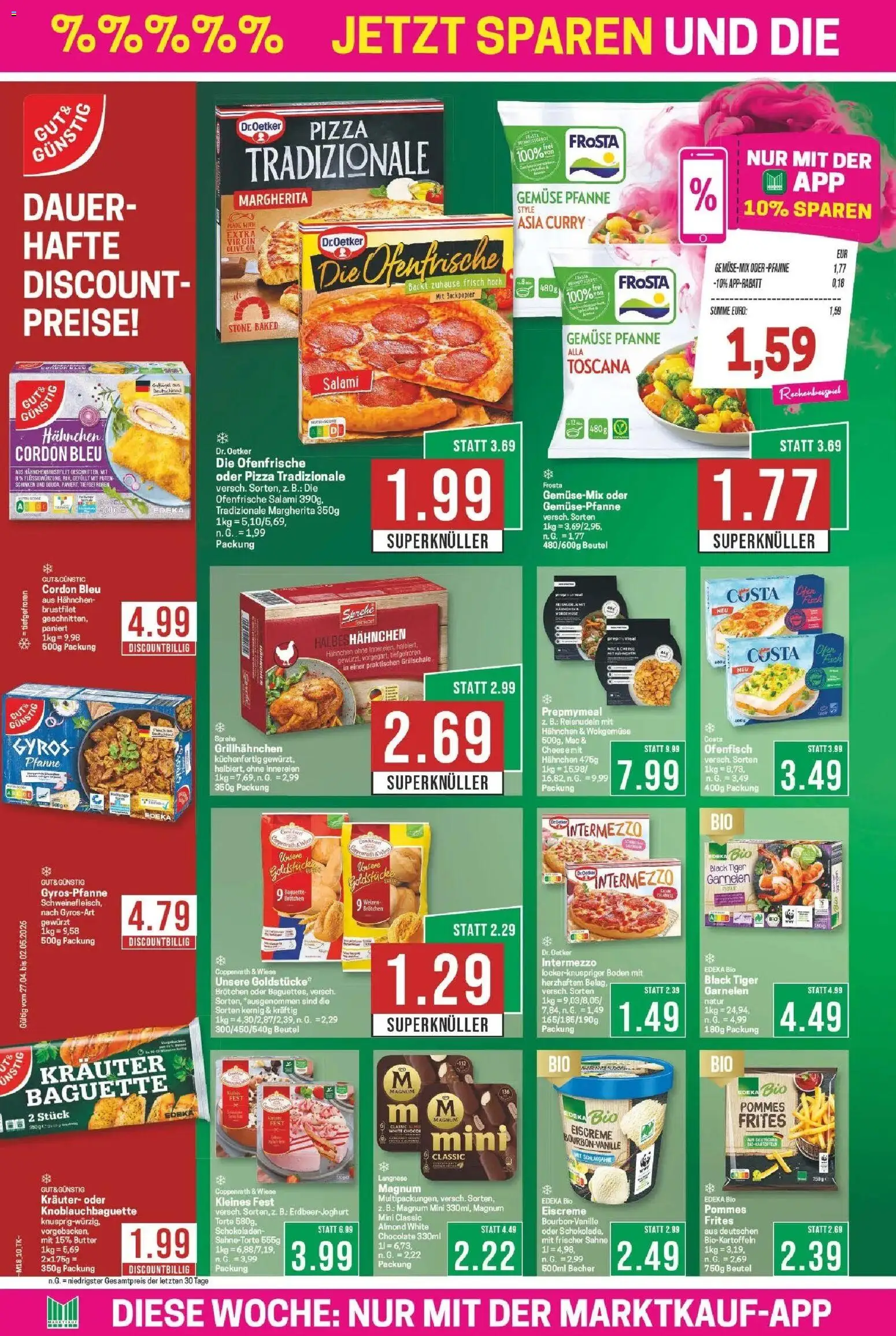 Marktkauf Prospekt Bad Salzuflen	 – gültig ab 27.04.2026 | Seite: 10 | Produkte: Pommes, Garnelen, Frosta, Sahne