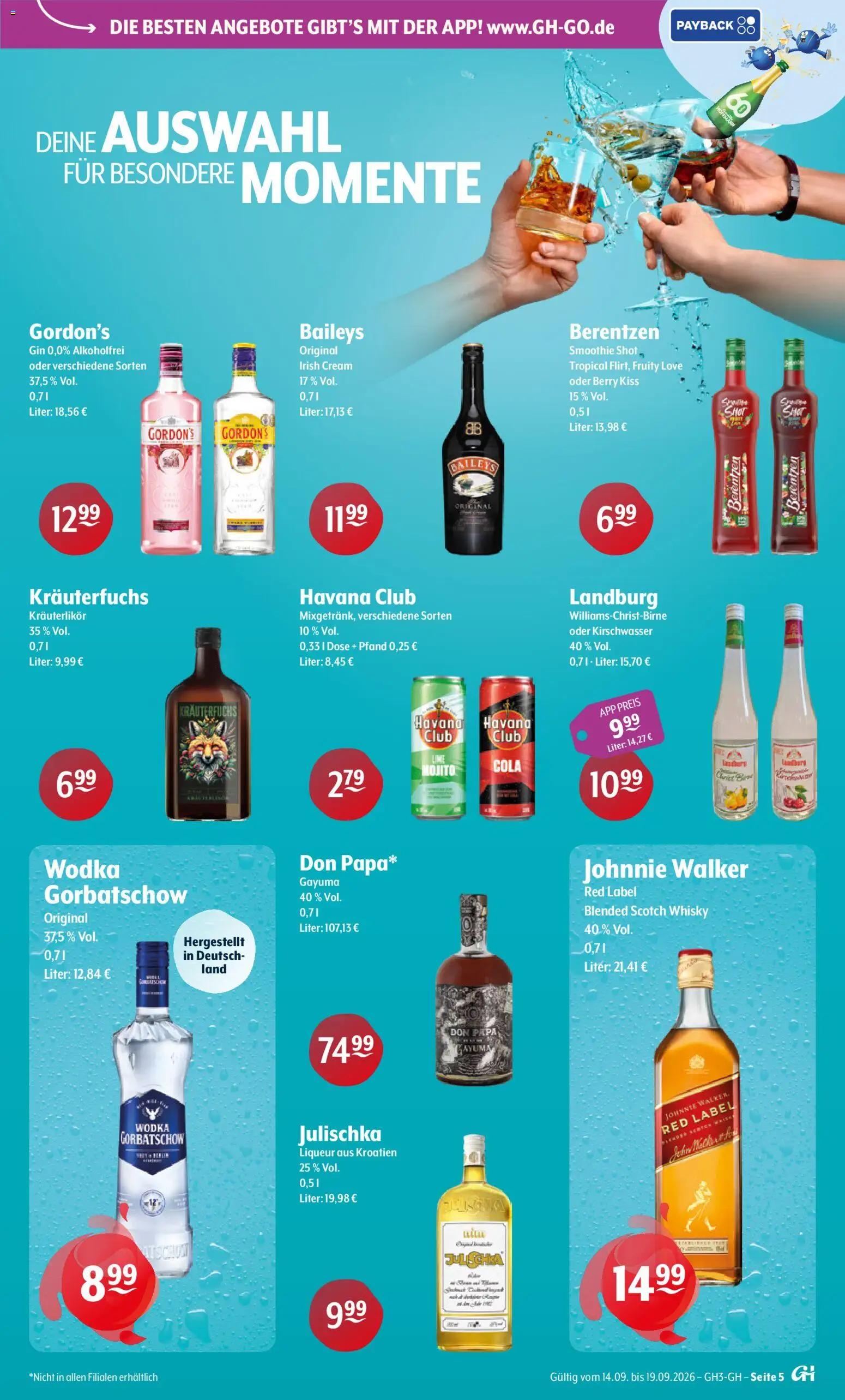 Trink und Spare Prospekt – gültig ab 14.09.2026 | Seite: 5 | Produkte: Whisky, Cola, Gin, Berentzen
