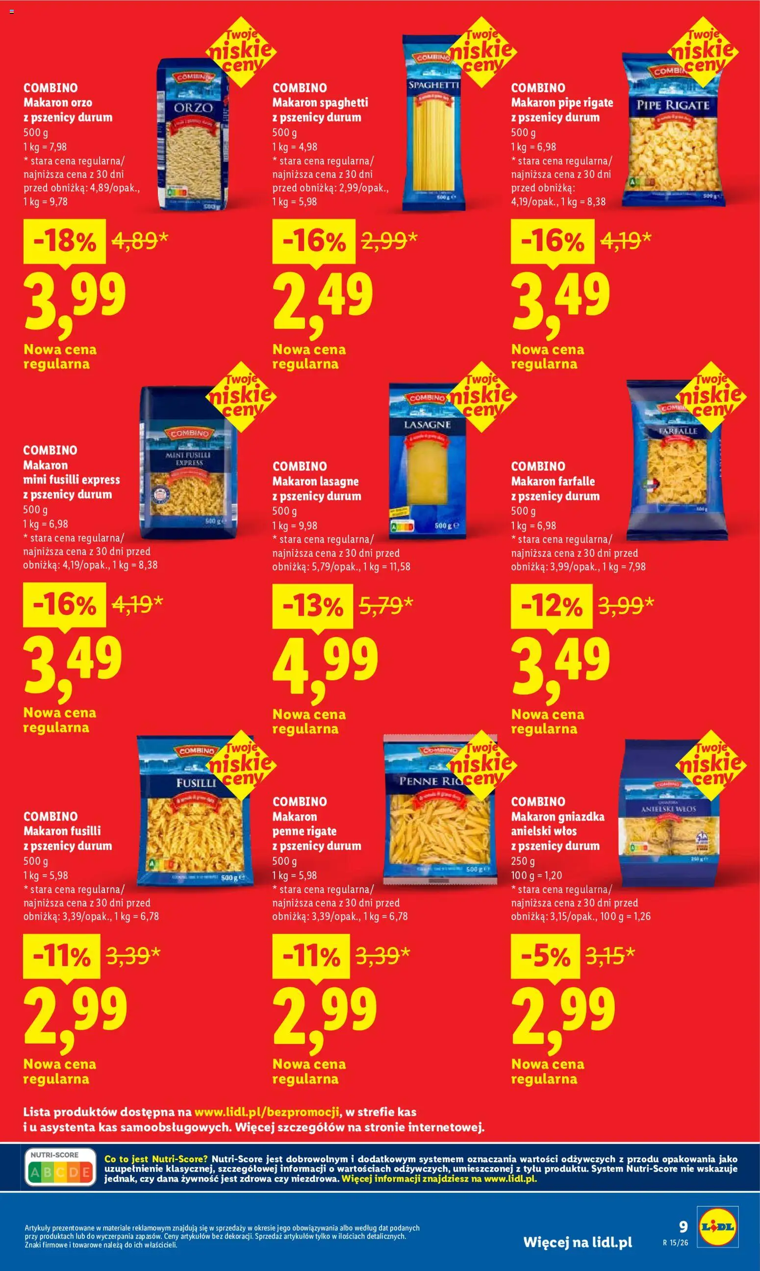 Lidl gazetka - Oszczędzaj każdego dnia od 09.05.2026 | Strona: 9 | Produkty: Makaron orzo, Penne, Lasagne, Makaron