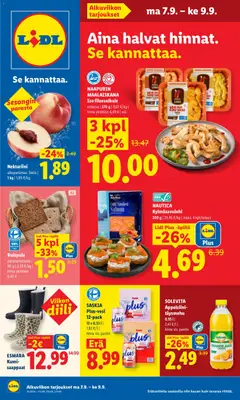 Lidl-mainoslehti voimassa 07/09/2026 alkaen