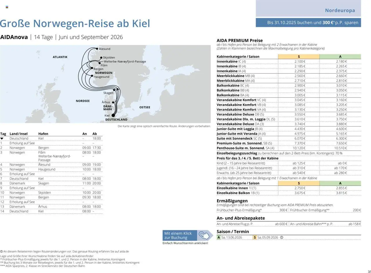 Aida Sommer 2026 – gültig ab 01.03.2026 | Seite: 31 | Produkte: Bett