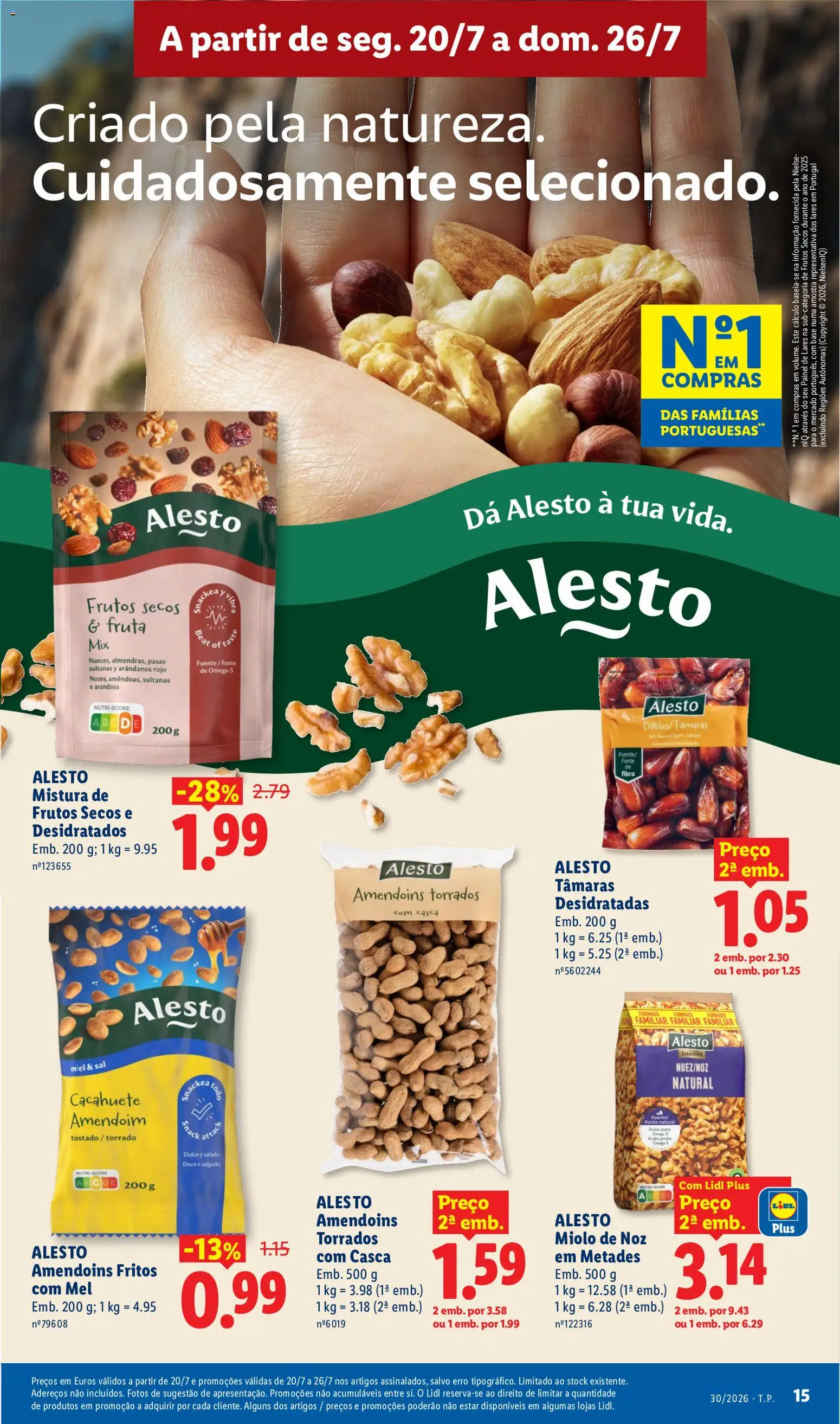 Lidl folheto │ válido de 20/07/2026 | Página: 15 | Produtos: Amendoins, Base, Frutos secos, Mel