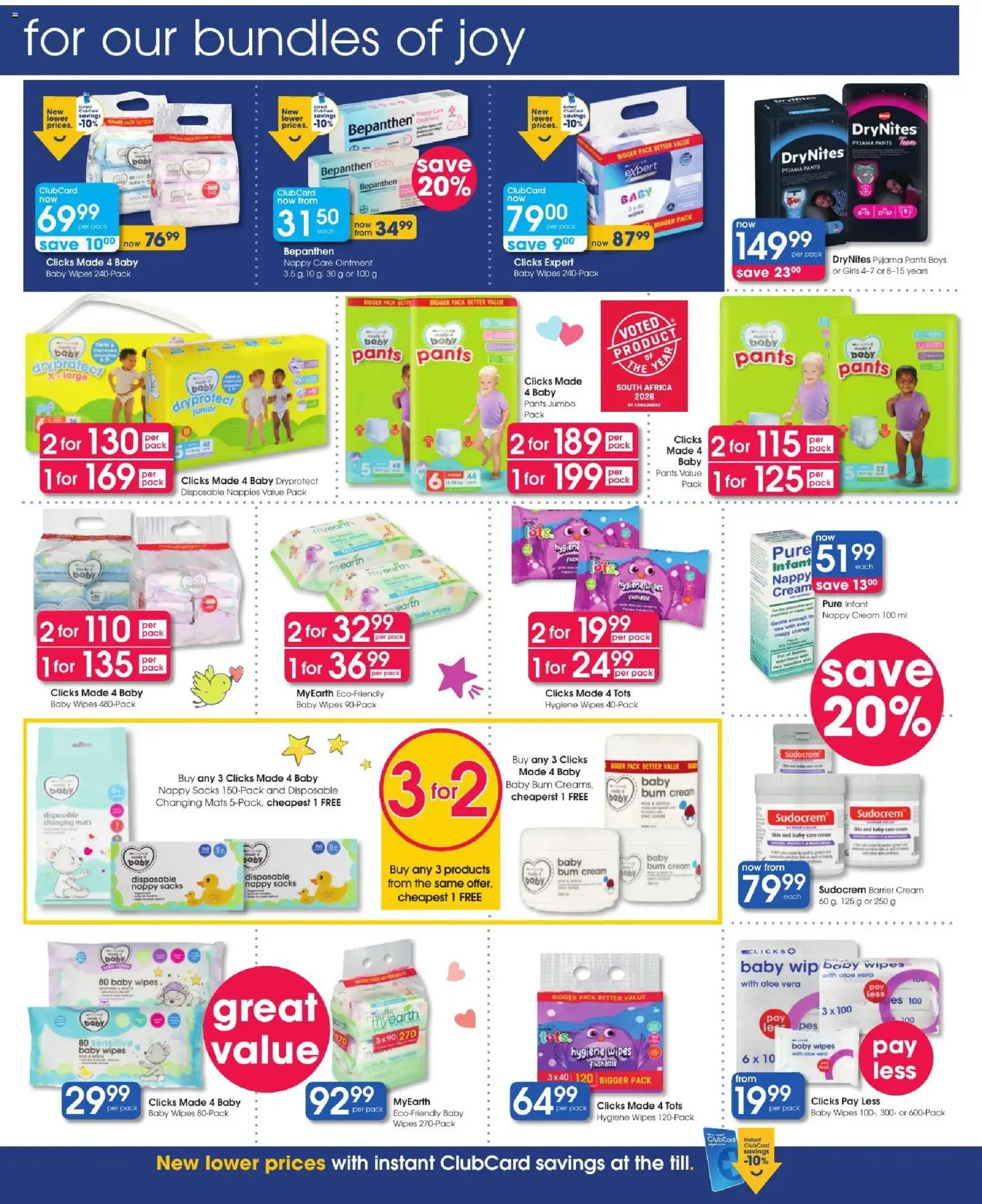 New Clicks catalogue – valid from 22/10/2026 | Page: 36 | Products: Pants, Aloe Vera, Cream, Nappies