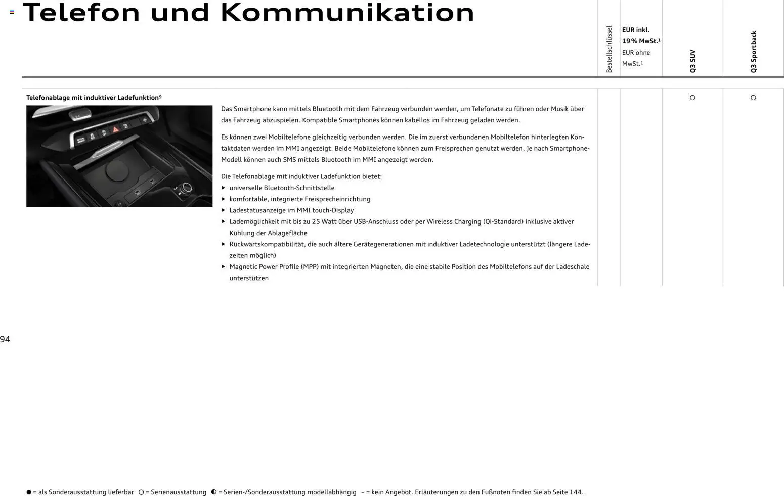 Audi Q3 – gültig ab 02.10.2026 | Seite: 94 | Produkte: Smartphones, Telefon, Smartphone