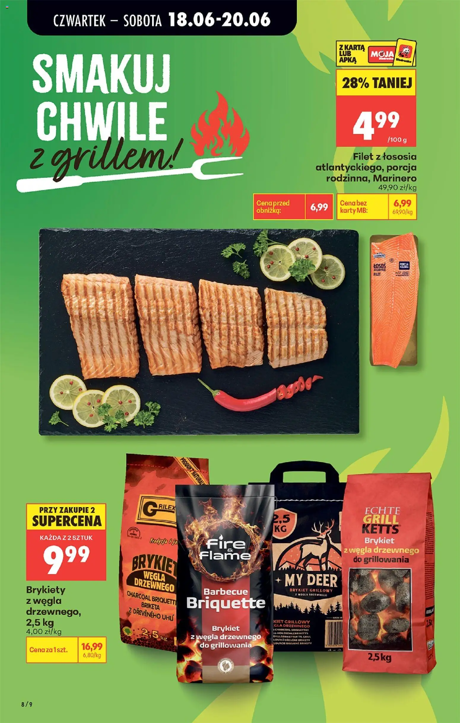 Biedronka gazetka od czwartku od 18.06.2026 | Strona: 10 | Produkty: Karta, Grill, Łosoś, Filet z łososia