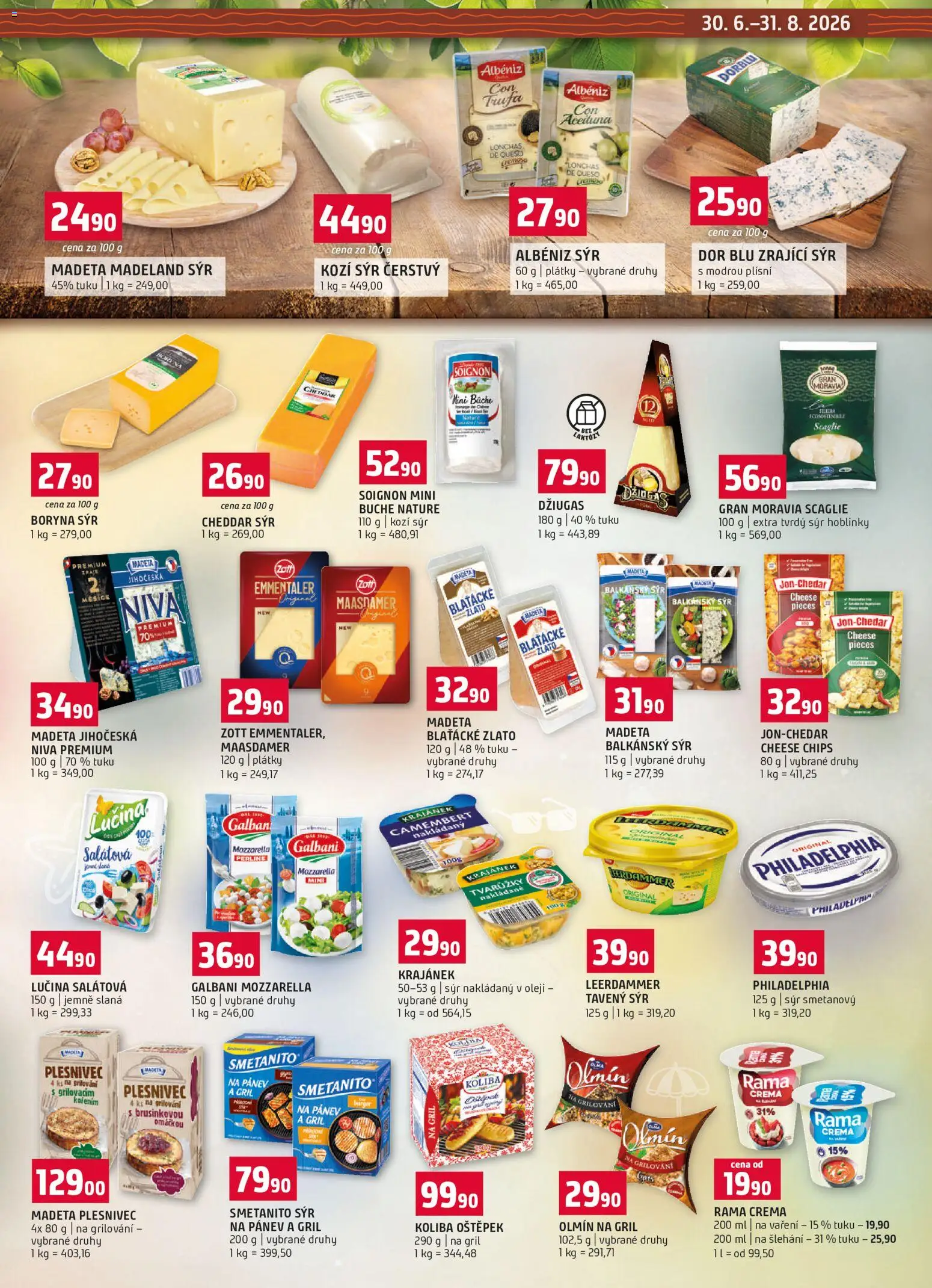 Terno leták - Letní speciál od 30.06.2026 | Strana: 3 | Produkty: Grilování, Sýr, Tvarůžky, Gril