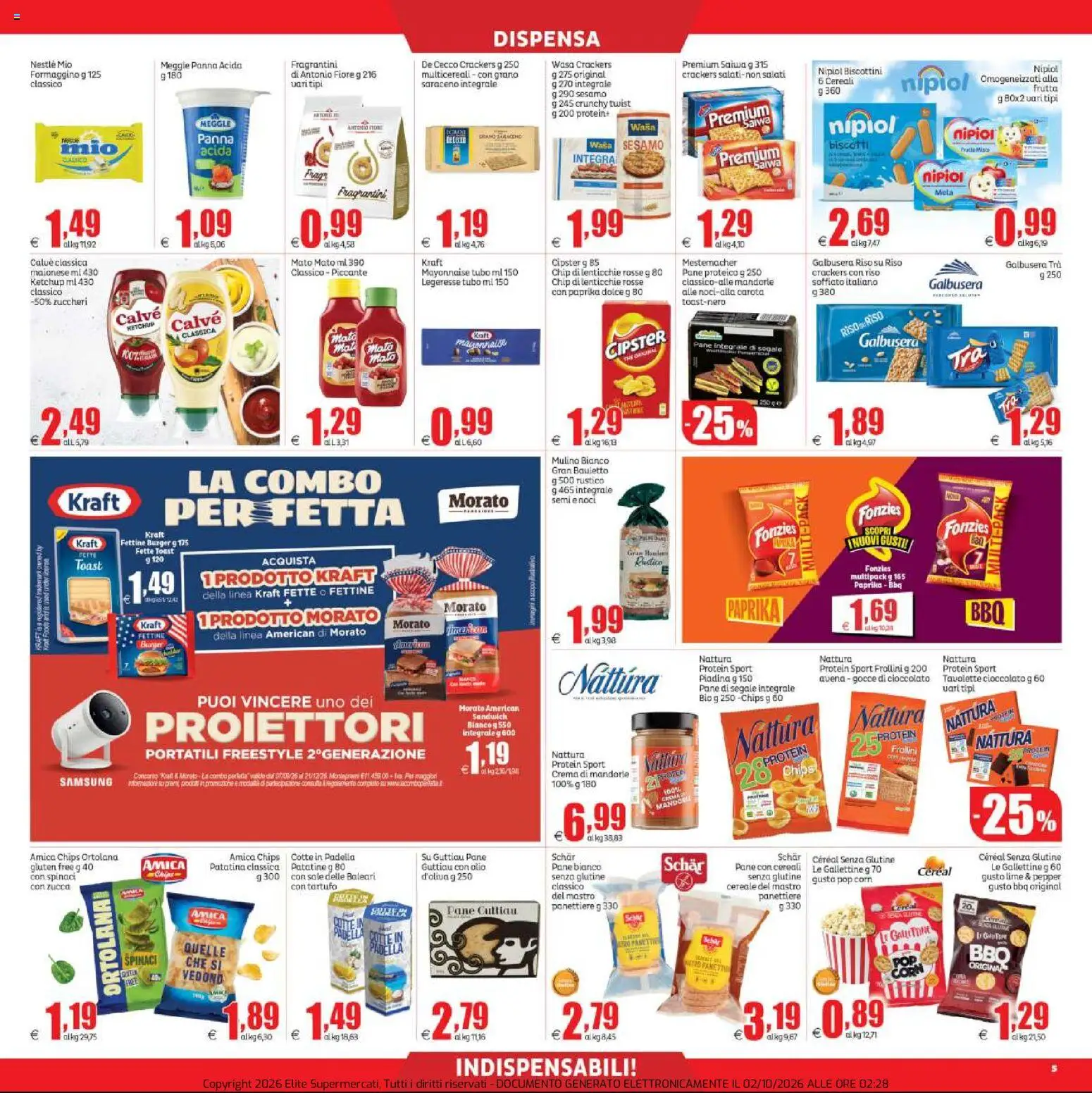 Volantino Elite Supermercati del 02/10/2026 | Pagina: 5 | Prodotti: Tartufo, Cioccolato, Frutta, Piadina