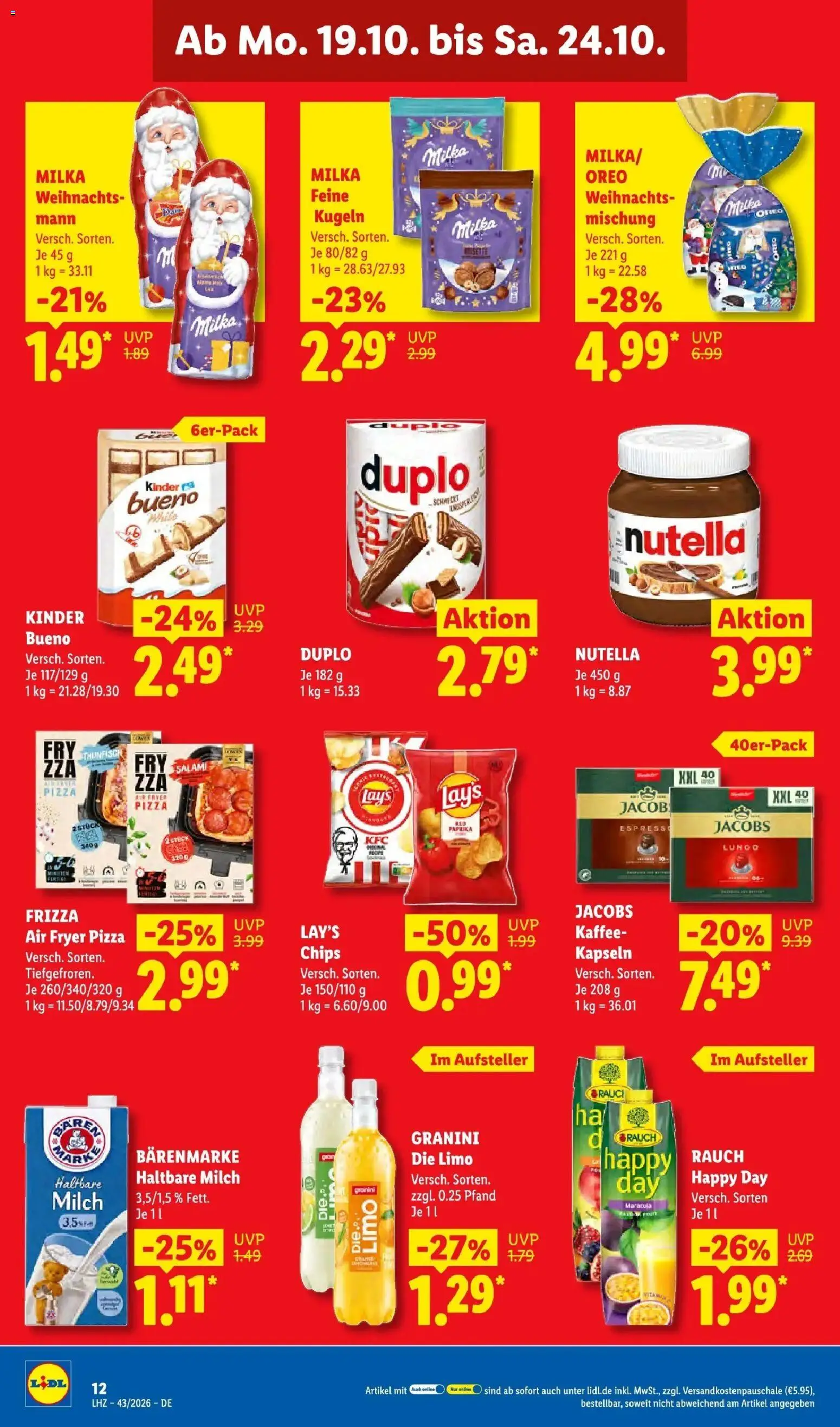 Lidl Prospekt Senftenberg (ab 19.10.2026) zum Blättern » Angebote | Seite: 20 | Produkte: Thunfisch, Kaffee, Haltbare milch, Granini die limo