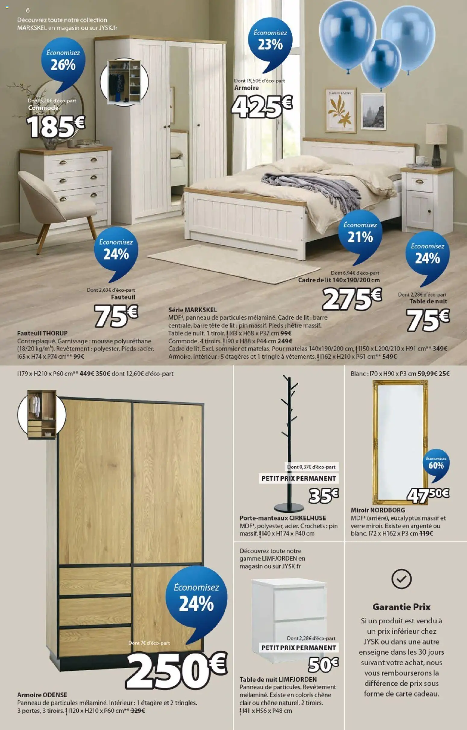 {H1} | Page: 6 | Produits: Tête de lit, Matelas, Commode, Table