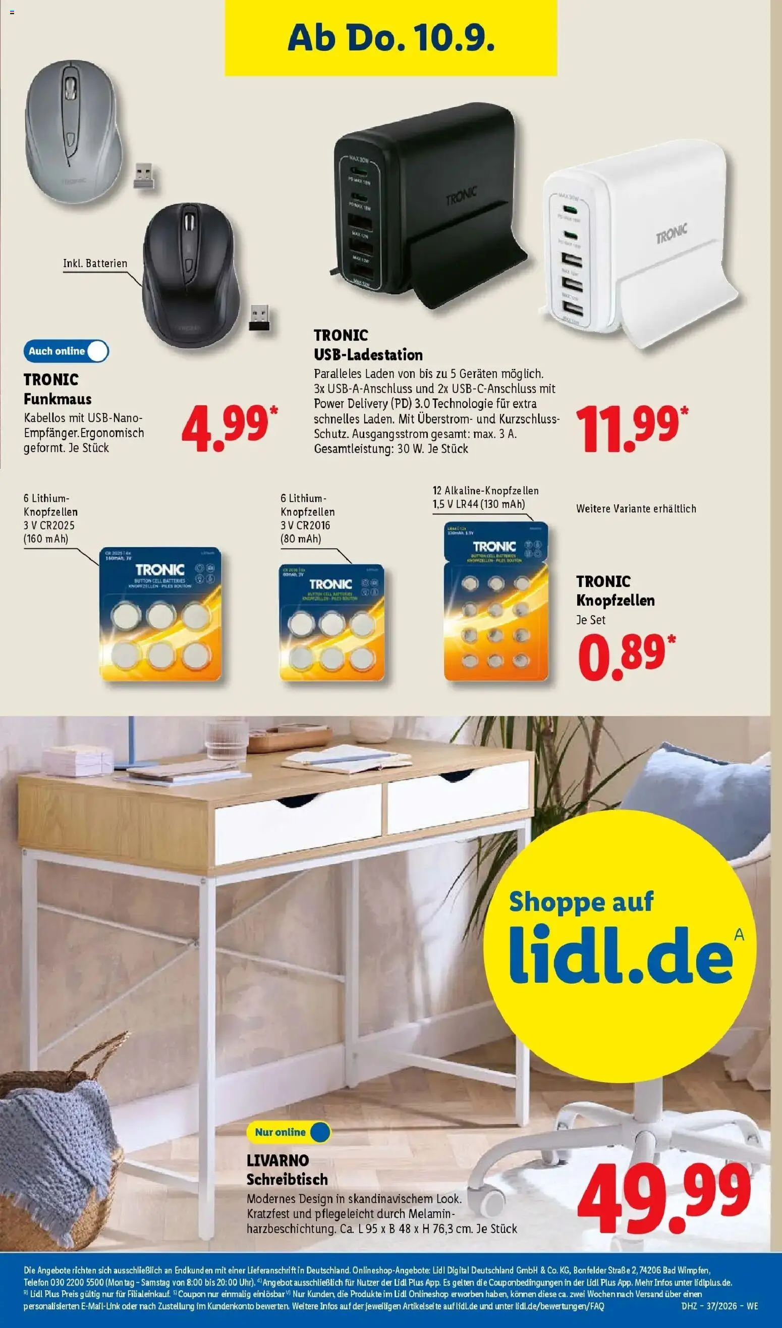 Lidl Prospekt Künzell – gültig ab 07.09.2026 | Seite: 51 | Produkte: USB, Batterien, Bad, Telefon