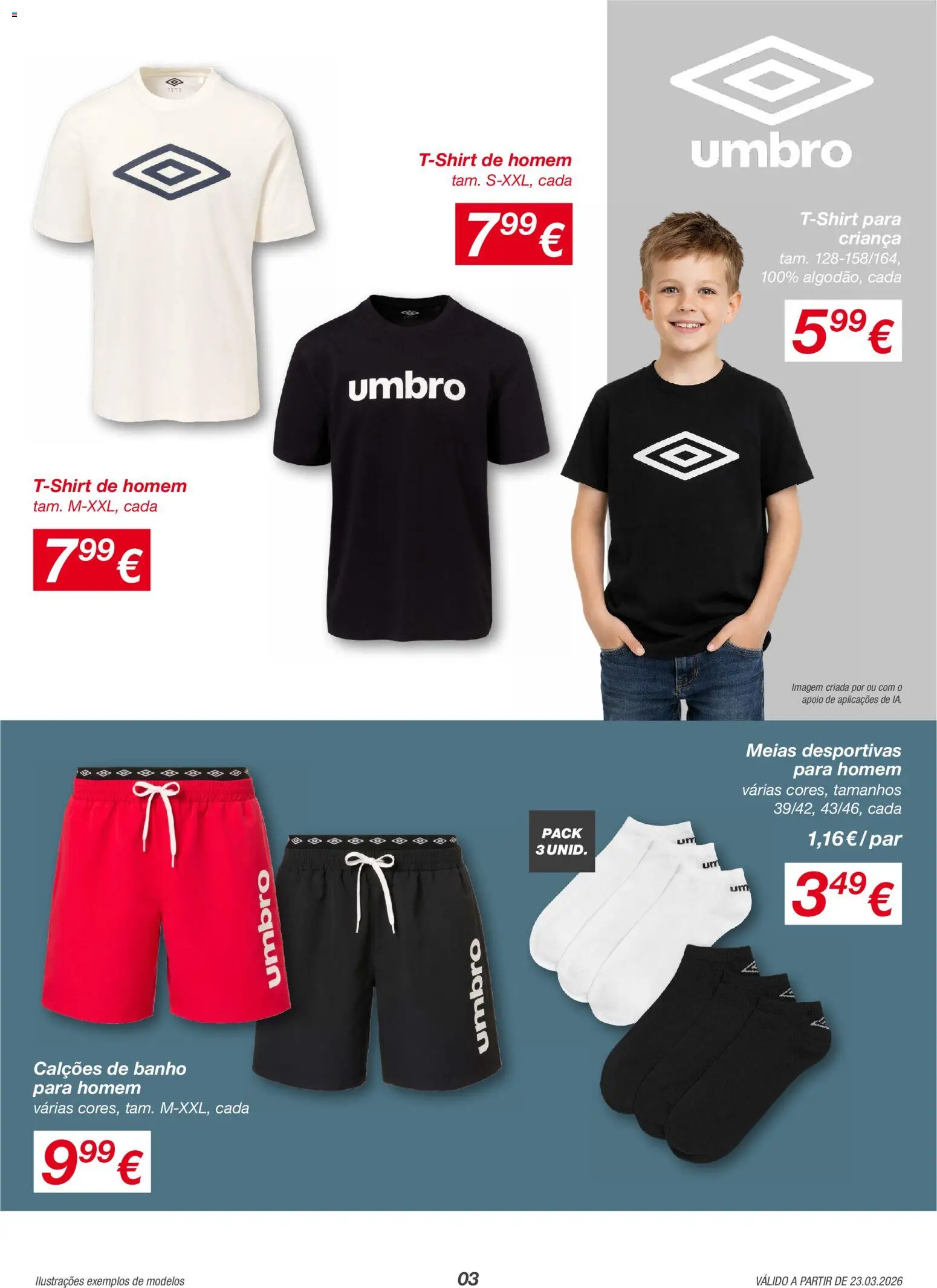 KIK folheto │ válido de 23.03.2026 | Página: 3 | Produtos: Calções, Banho, Meias