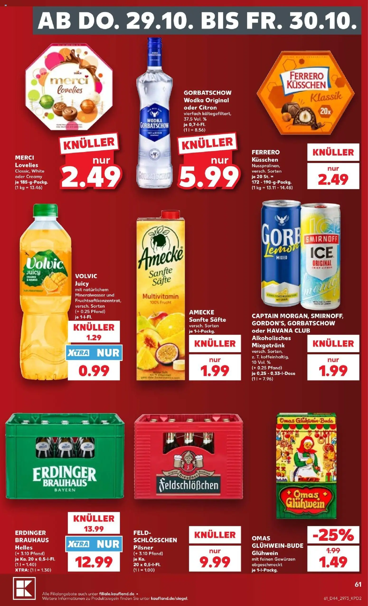 Kaufland Prospekt Leipzig – gültig ab 26.10.2026 | Seite: 61 | Produkte: Merci, Erdinger, Mixgetränk, Mineralwasser