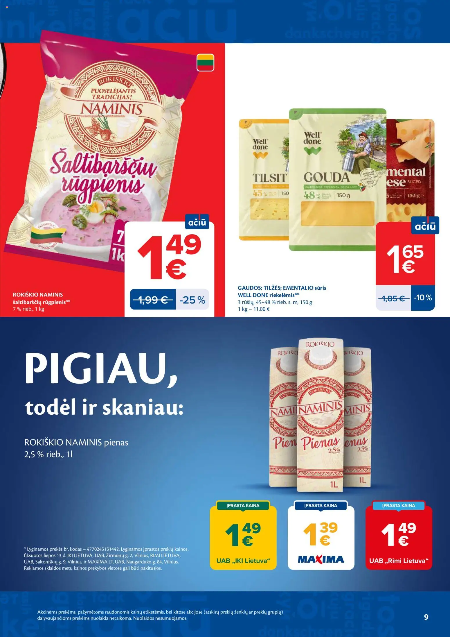 MAXIMA akcijos nuo 2026.07.21 | Puslapis: 9 | Prekių: Pienas, Sūris