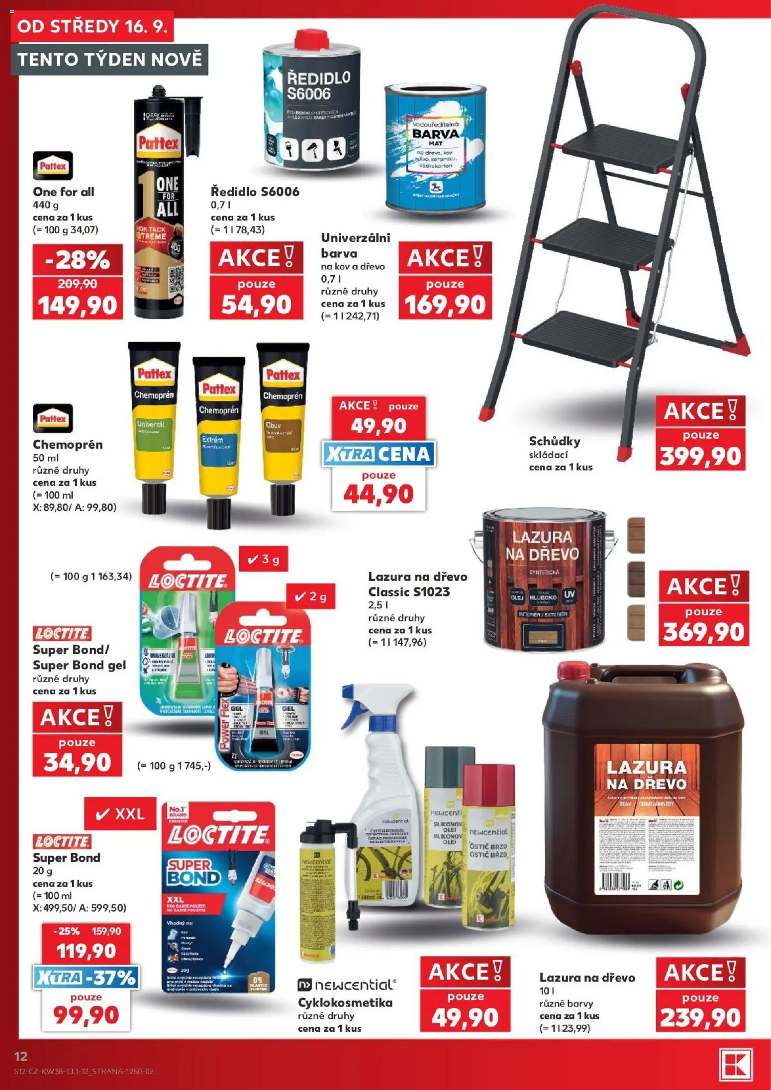 Kaufland leták - Brno od 16.09.2026 | Strana: 12 | Produkty: Obuv, Lazura na dřevo, Barvy