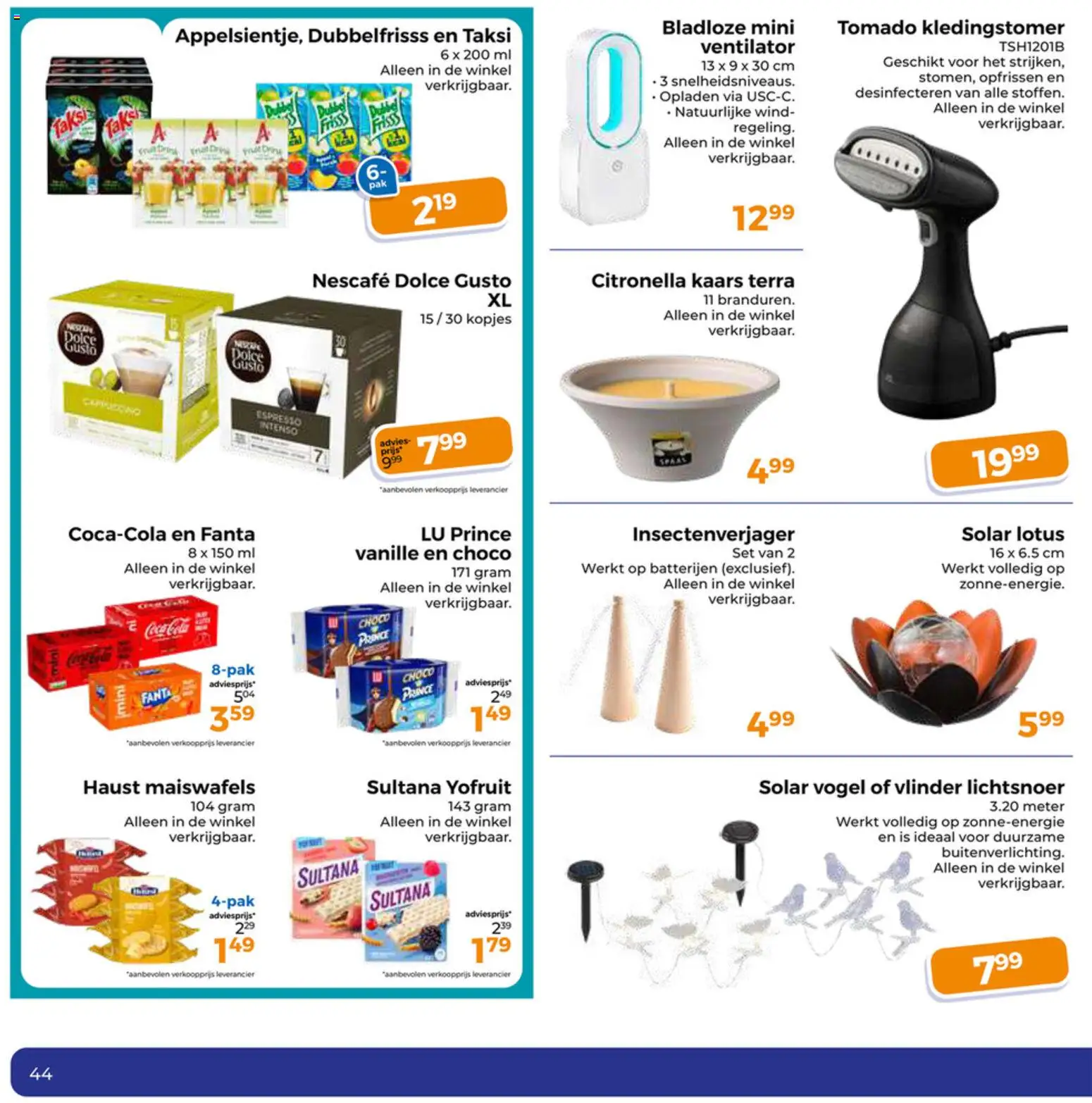 {H1} | Pagina: 46 | Producten: Fanta, Pavilon, Ventilator, Batterijen