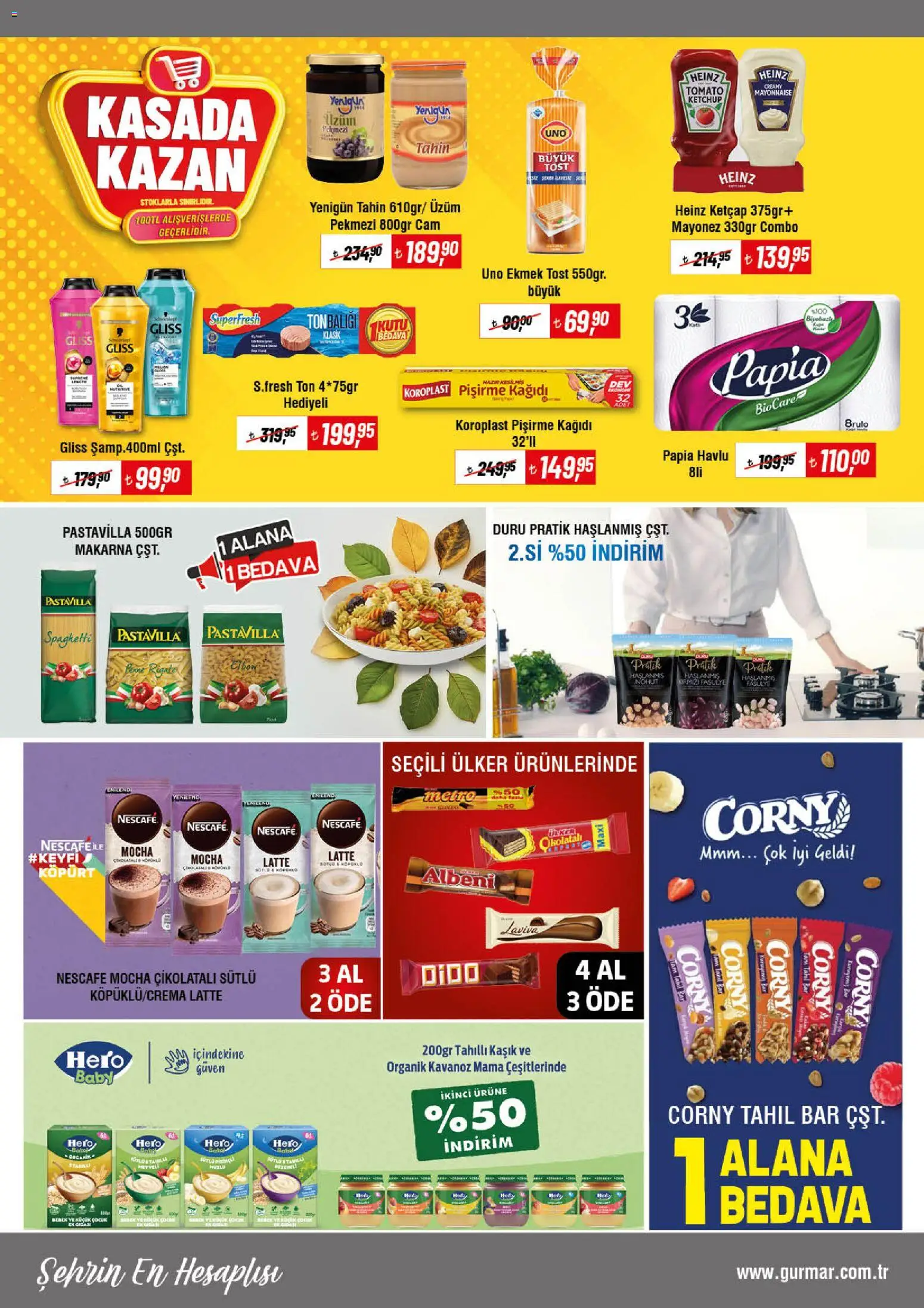 Gürmar Katalog - 15.04.2026 tarihinden itibaren geçerlidir | Sayfa: 2 | Ürünler: Fasulye, Ekmek, Mayonez, Tahıl
