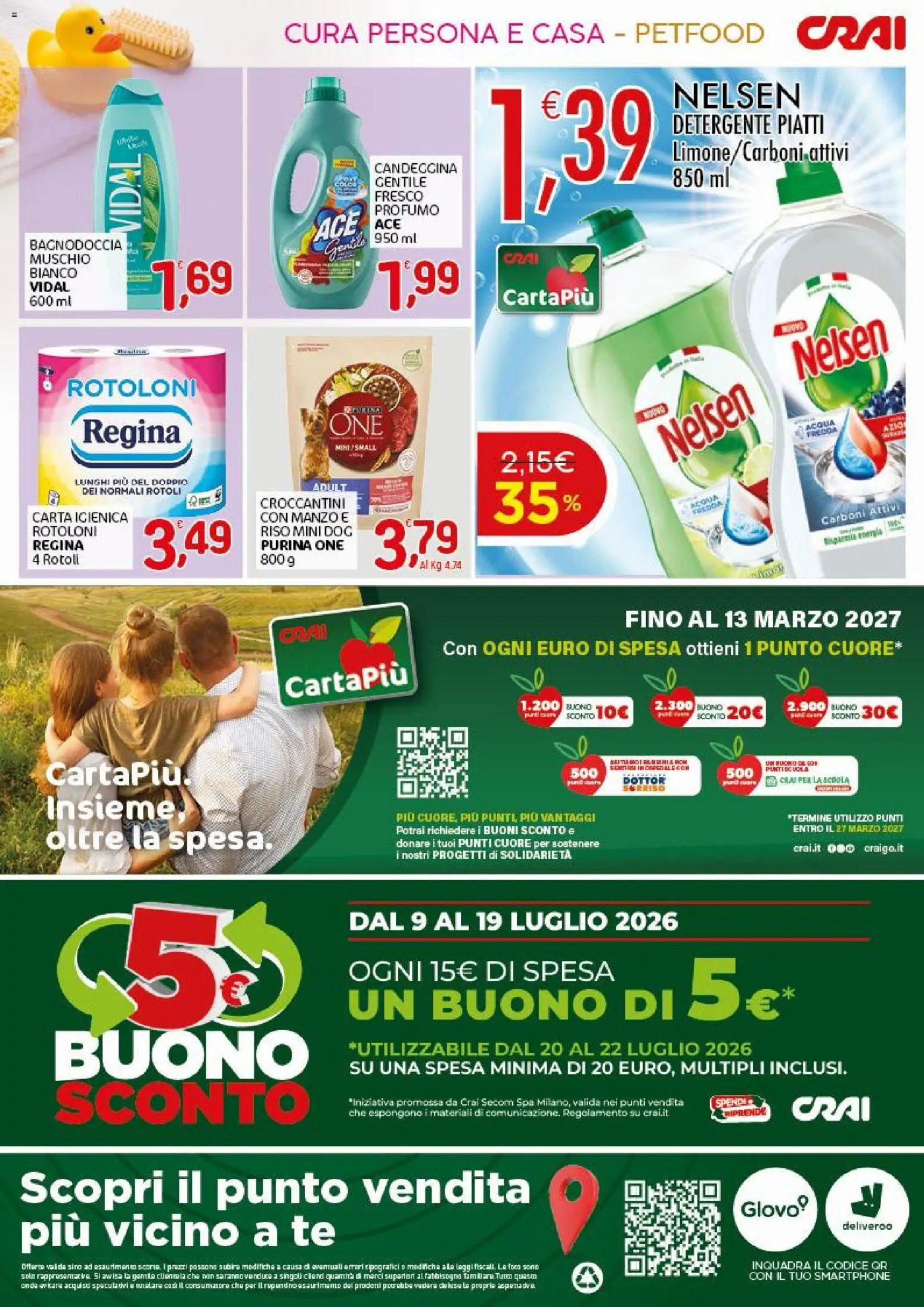 Volantino CRAI del 09/07/2026 | Pagina: 4 | Prodotti: Carta igienica, Tè, Manzo, Acqua