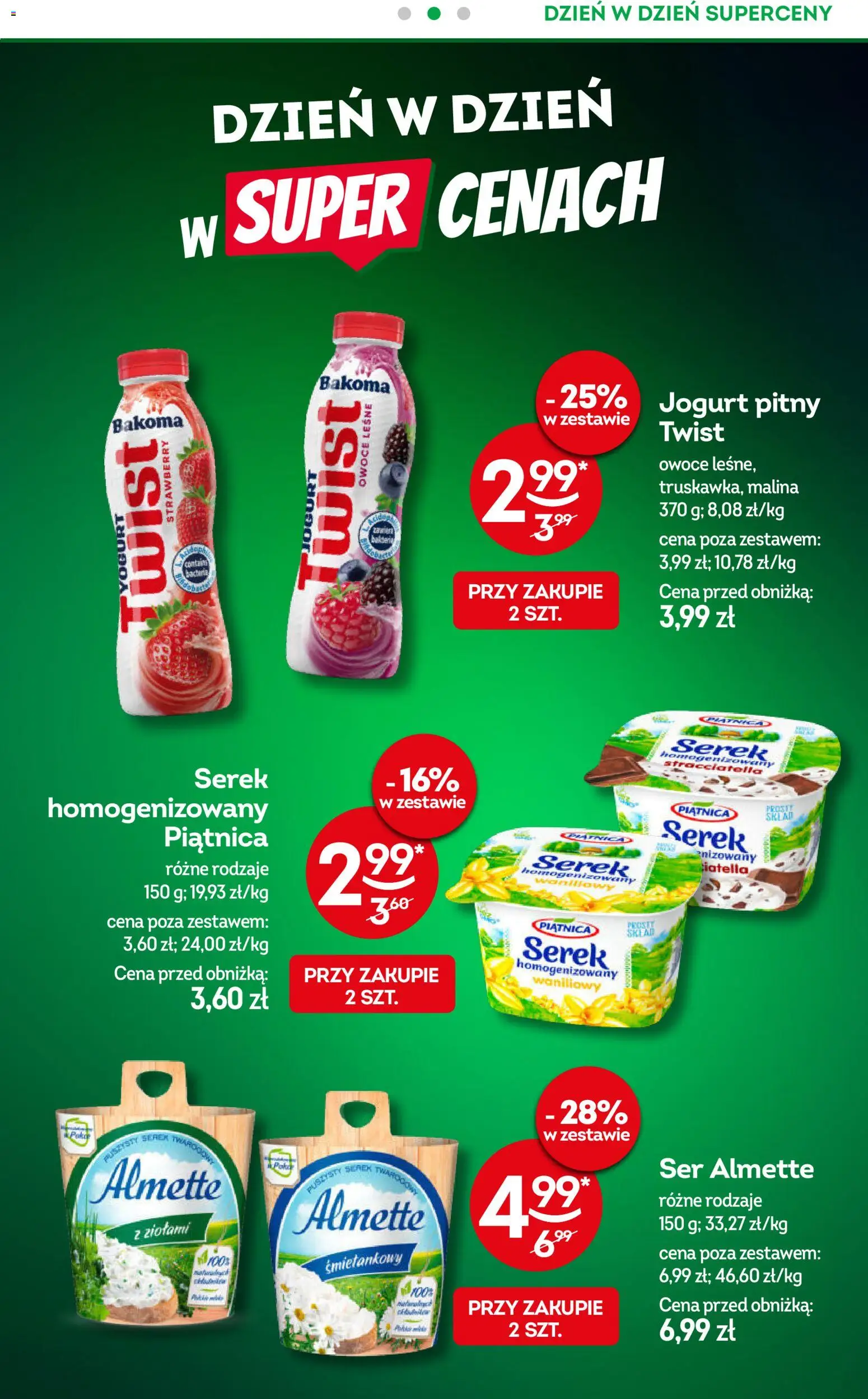 Żabka gazetka - Codzienne produkty od 09.09.2026 | Strona: 4 | Produkty: Serek homogenizowany, Piątnica, Almette, Ser