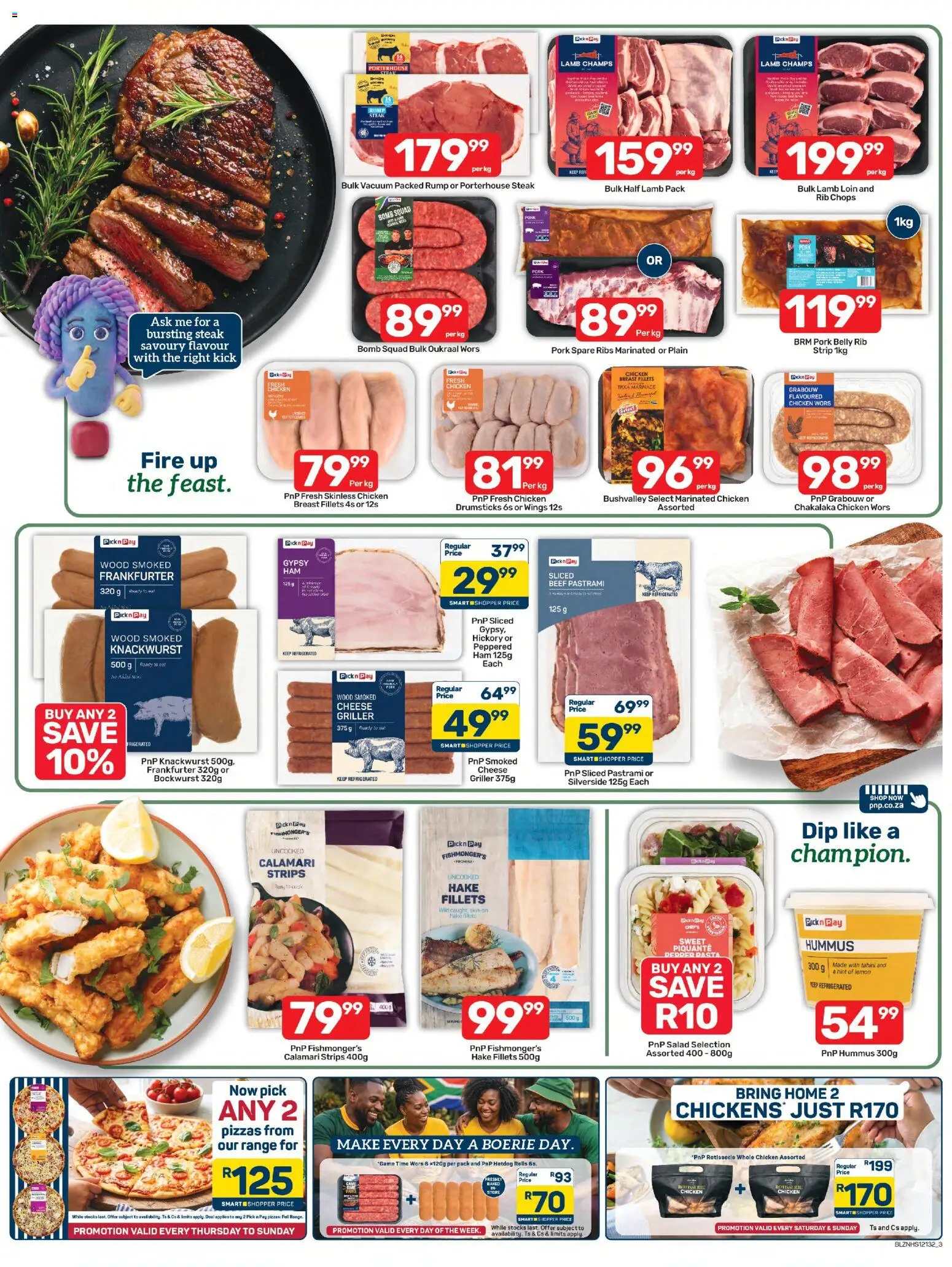 New Pick n Pay catalogue – valid from 21/09/2026 | Page: 3 | Products: Pork belly, Ribs, Cheese, Griller
