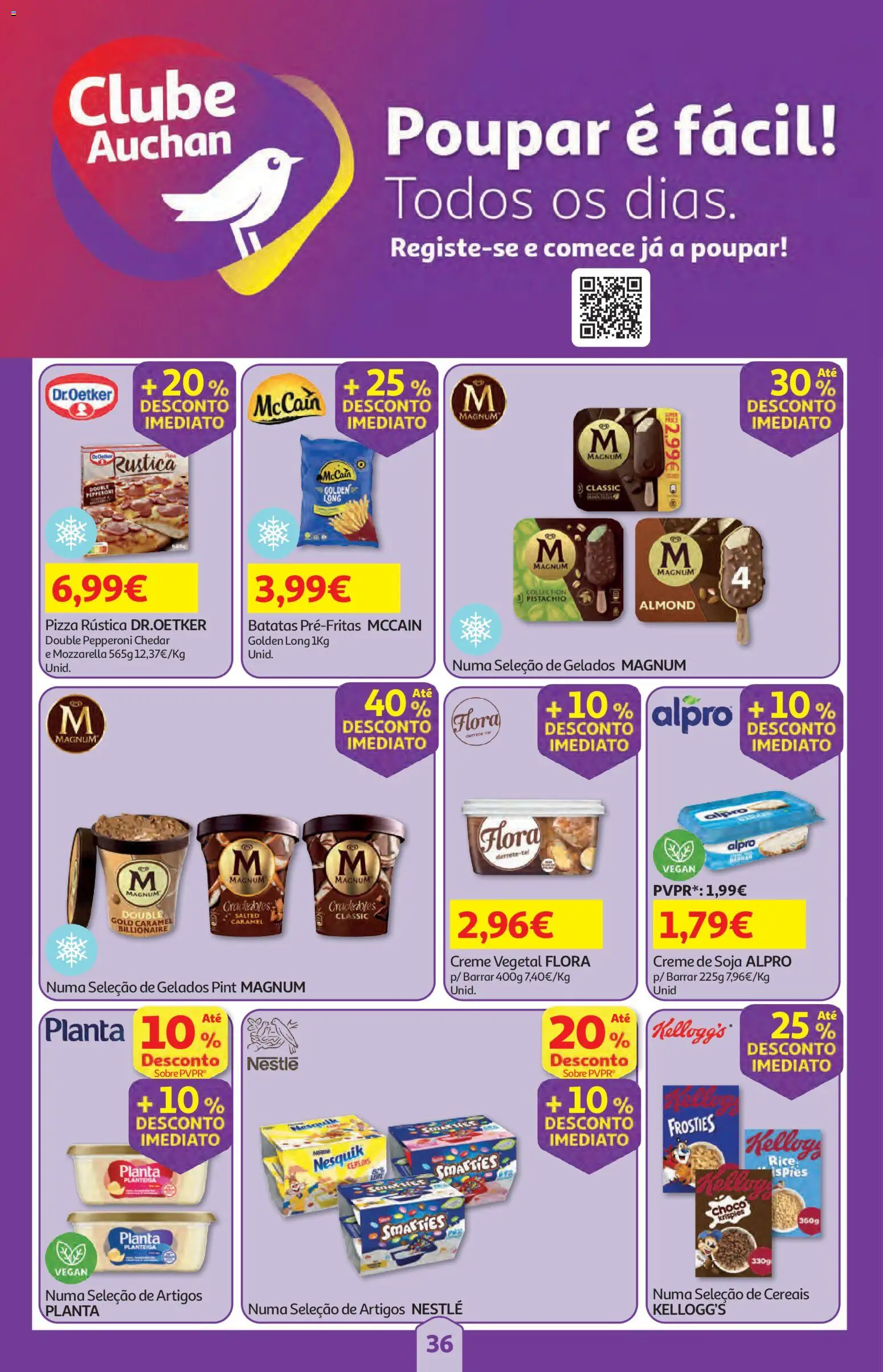 Auchan folheto │ válido de 16/07/2026 | Página: 36 | Produtos: Soja, Nestlé, Pizza, Cereais