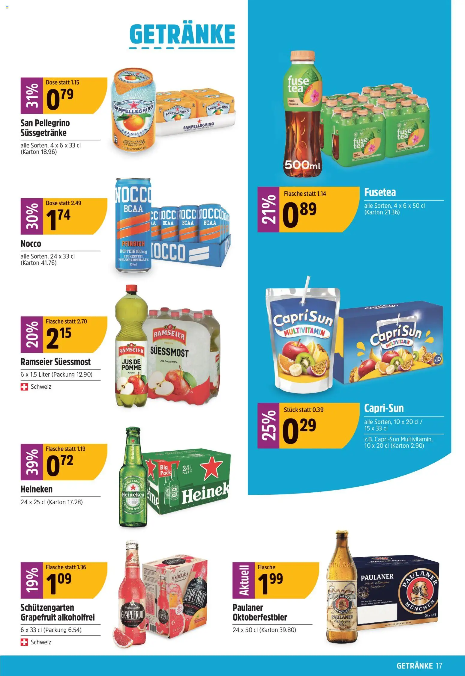 TopCC aktionen – gültig ab 07.09.2026 | Seite: 17 | Produkte: Getränke, Grapefruit, Pfirsich