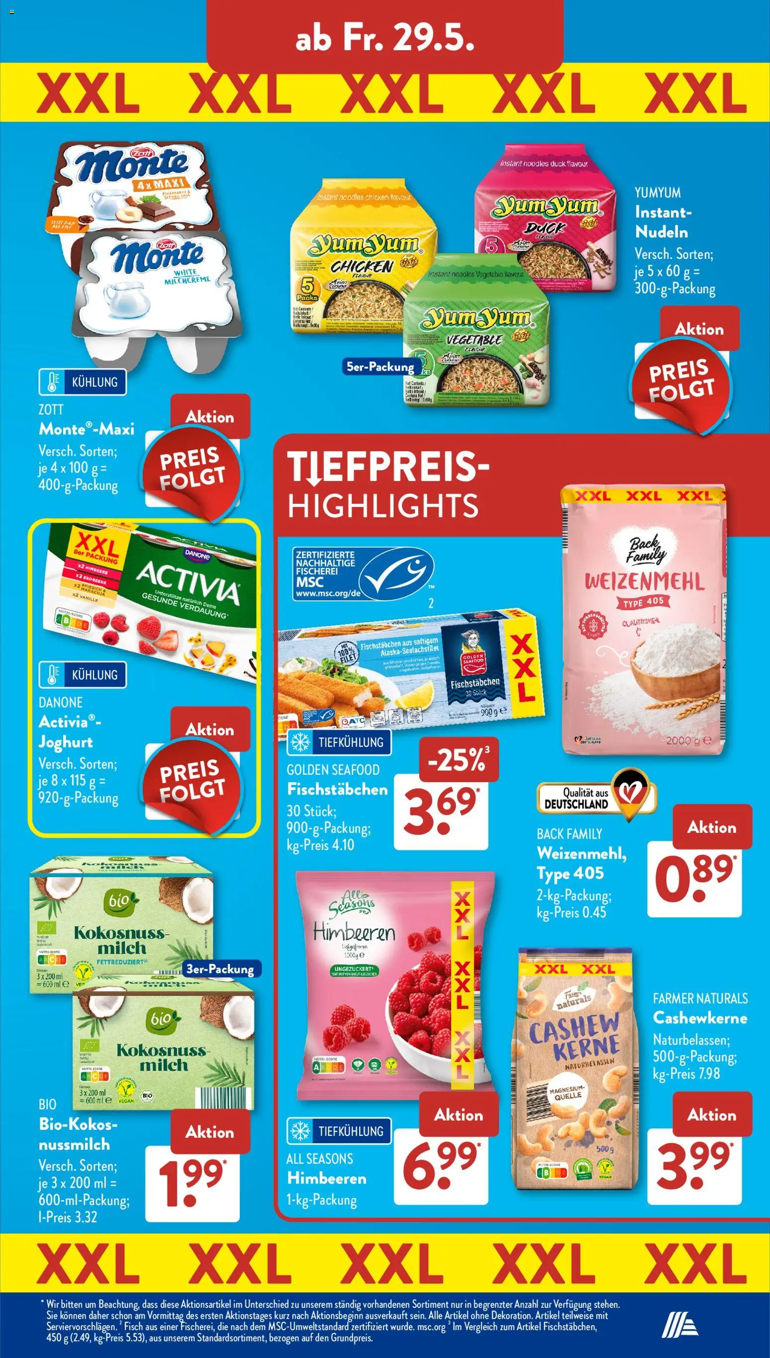 Aldi Süd Prospekt 	 – gültig ab 26.05.2026 | Seite: 14 | Produkte: Milch, Joghurt, Fischstabchen, Nudeln