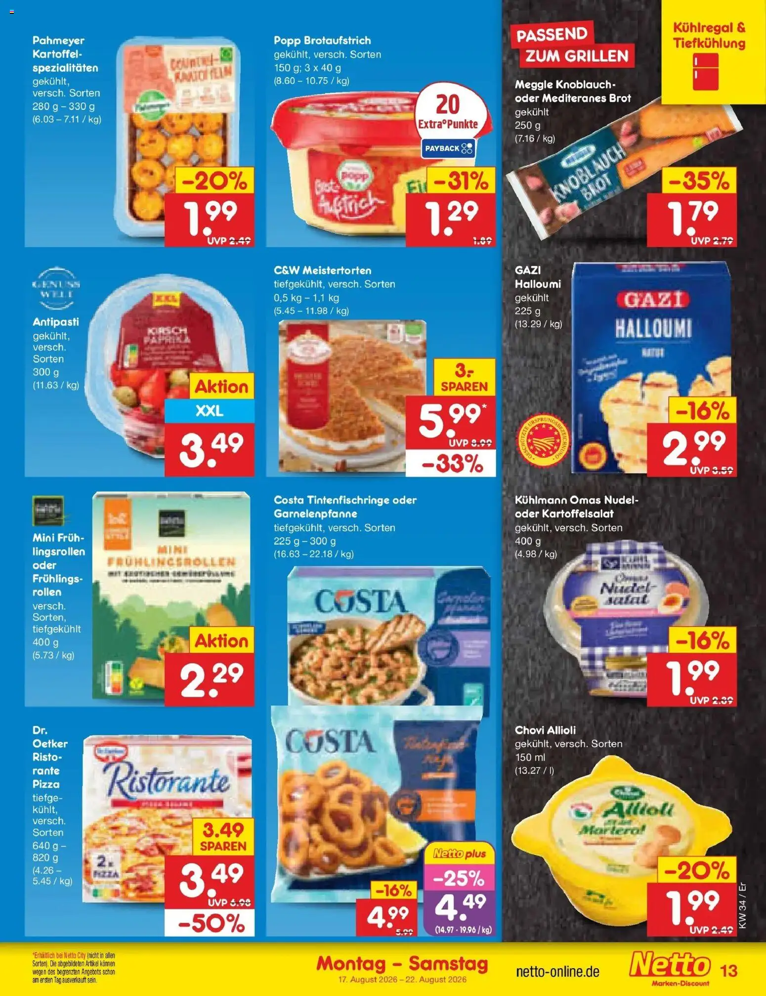 Netto Marken-Discount Prospekt Nordhausen – gültig ab 17.08.2026 | Seite: 15 | Produkte: Ristorante, Spezialitäten, Brot, Pizza
