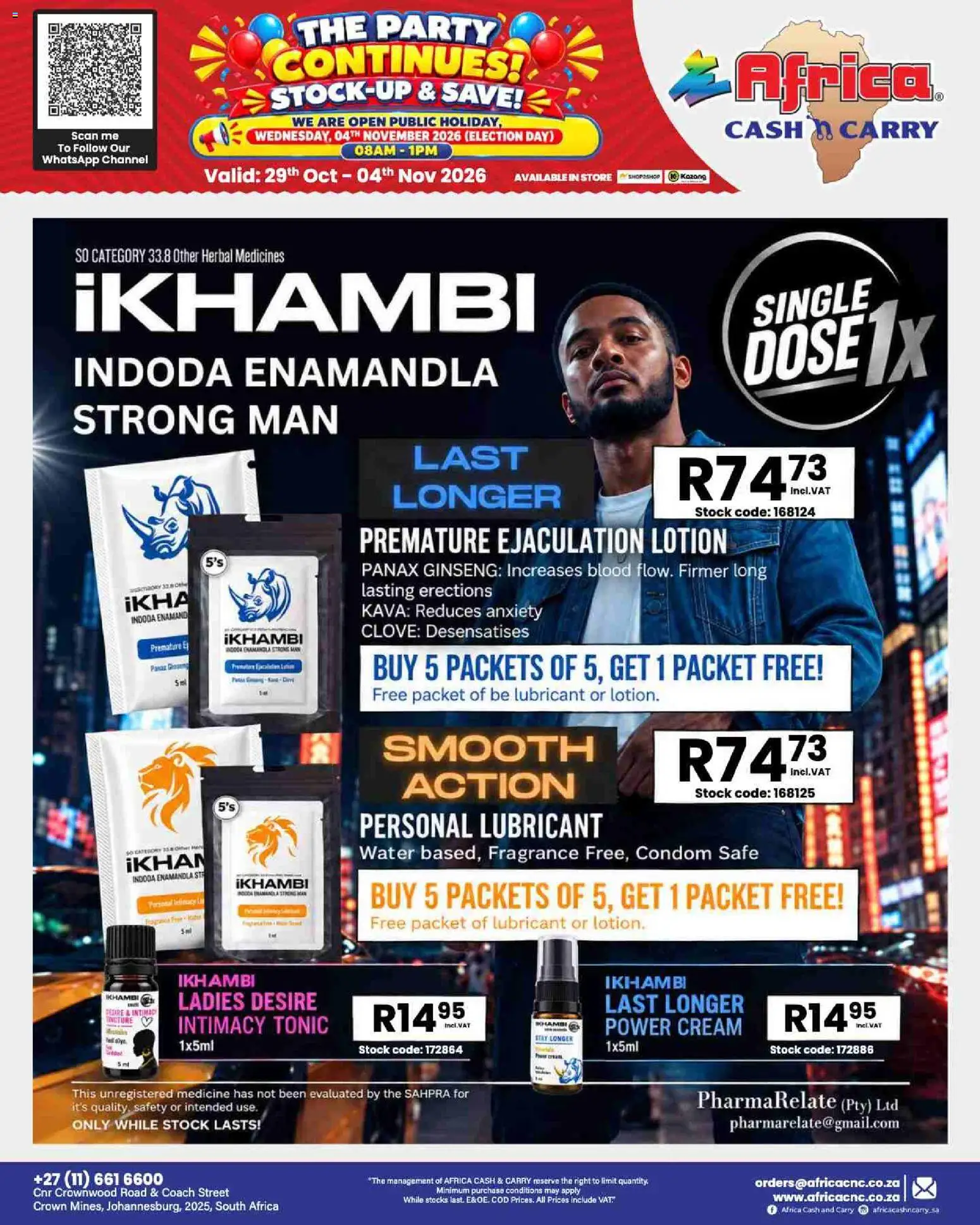 New Africa Cash & Carry catalogue – valid from 29/10/2026 | Page: 19 | Products: Tonic, Fragrance, Cream, Lotion