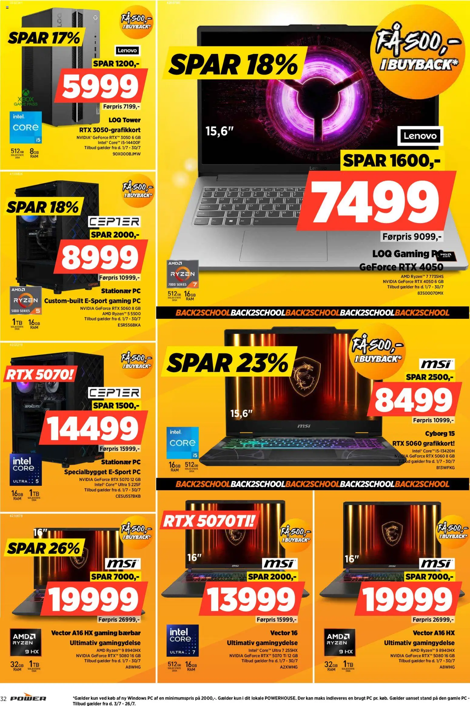 Power tilbudsavis – gyldig fra 17/07/2026 | Side: 32 | Produkter: RAM, Stationær PC, PC, Gaming PC